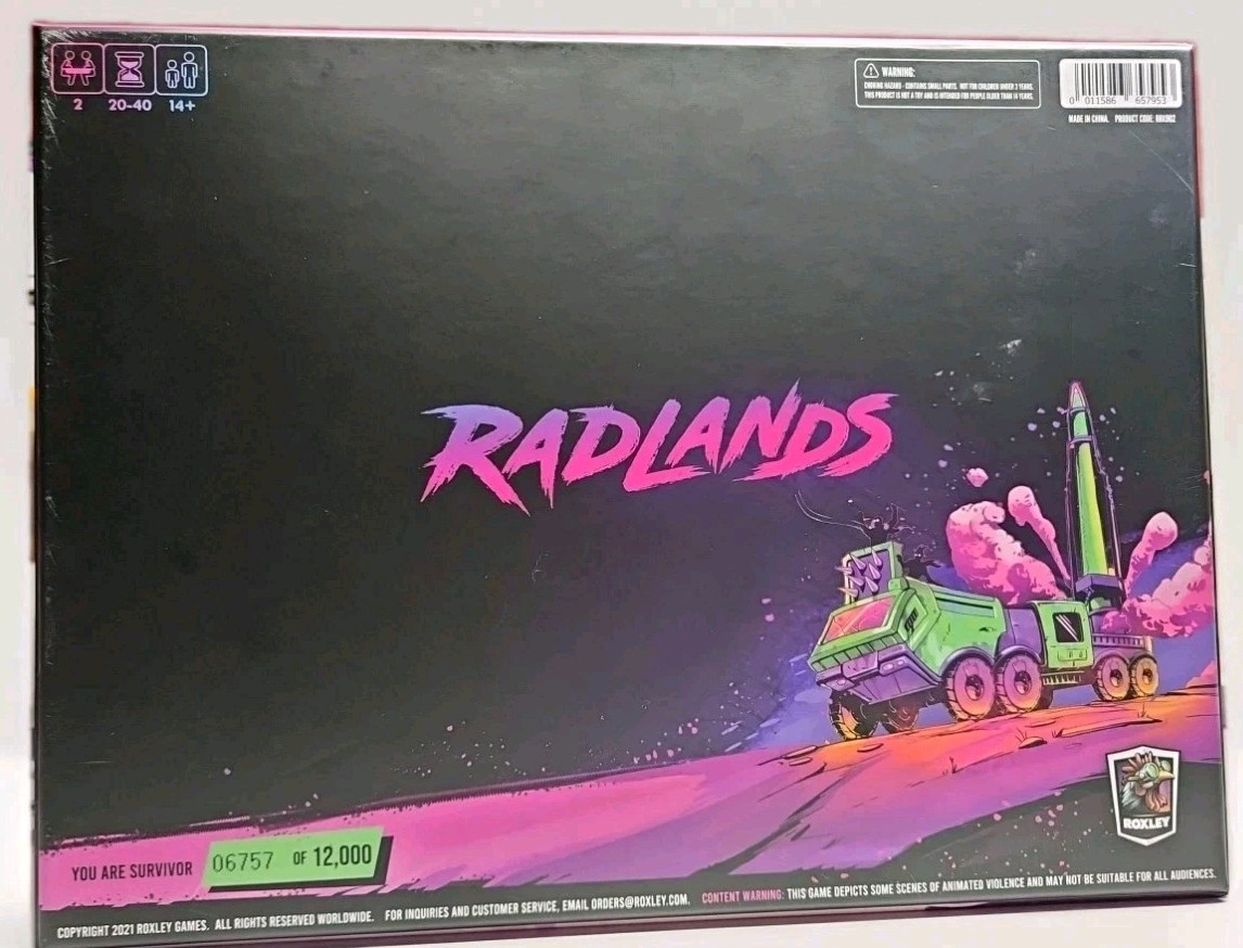 Roxley Boardgame Radlands (Super Deluxe Ed) Box EX/NM Plus Camp Expansion