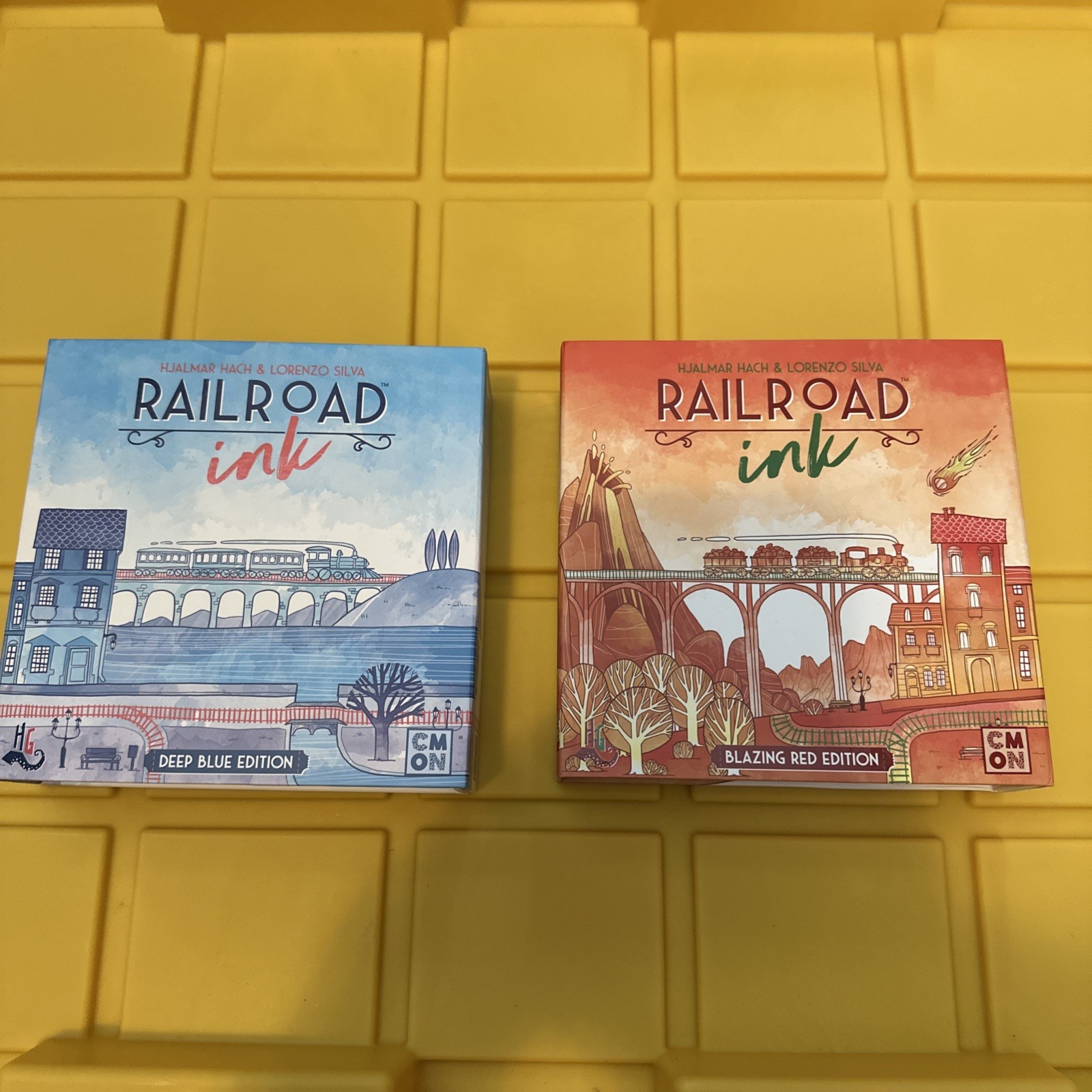 Railroad Ink Deep Blue Edition and Blazing Red Edition