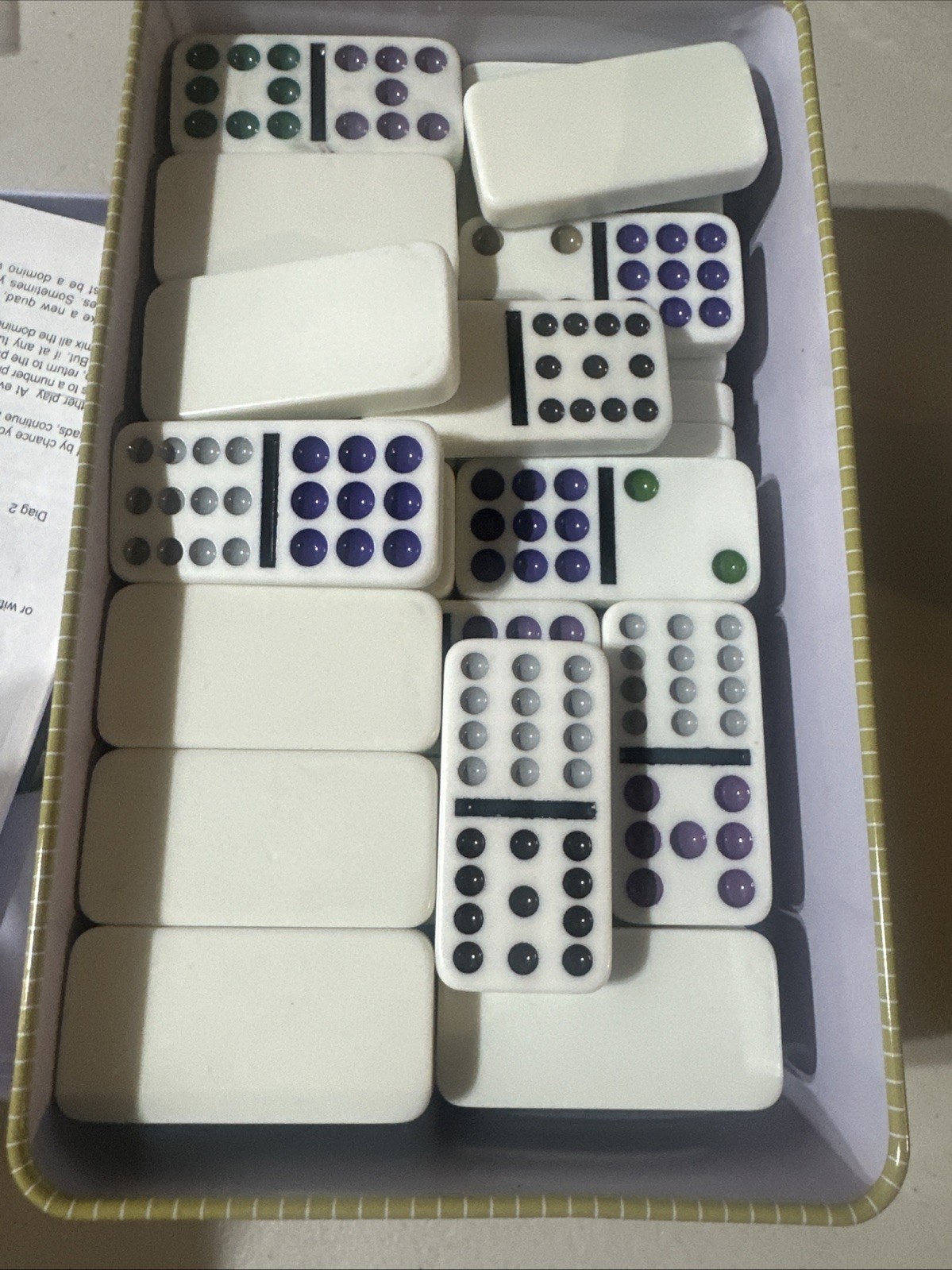 Cardinals MEXICAN TRAIN Jumbo DOMINOES Double Twelve Color Dot TIN 2005