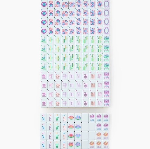NEW! Vibrant Layered Mahjong Tiles – Full American Set 160Tiles -Yellow Lion