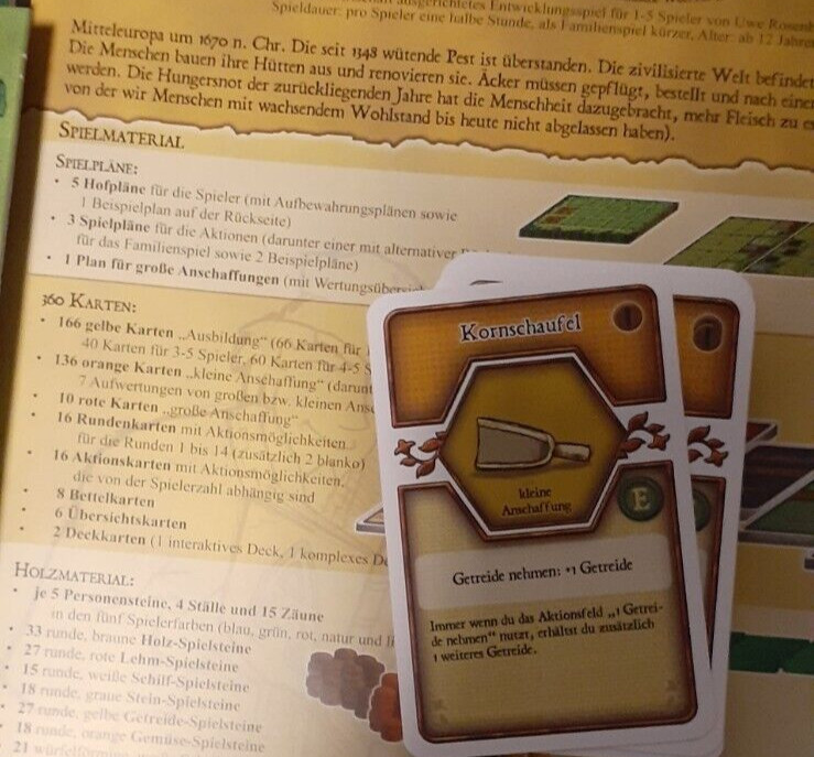 Agricola Board Game, used, excellent condition in GERMAN w/ English Translation