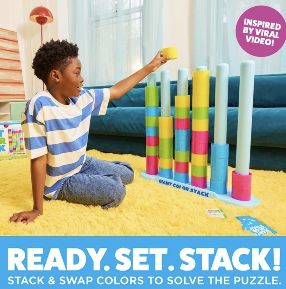 Giant Color Stack Challenge by Relatable – Strategy Stacking Game with 50 Puzzle