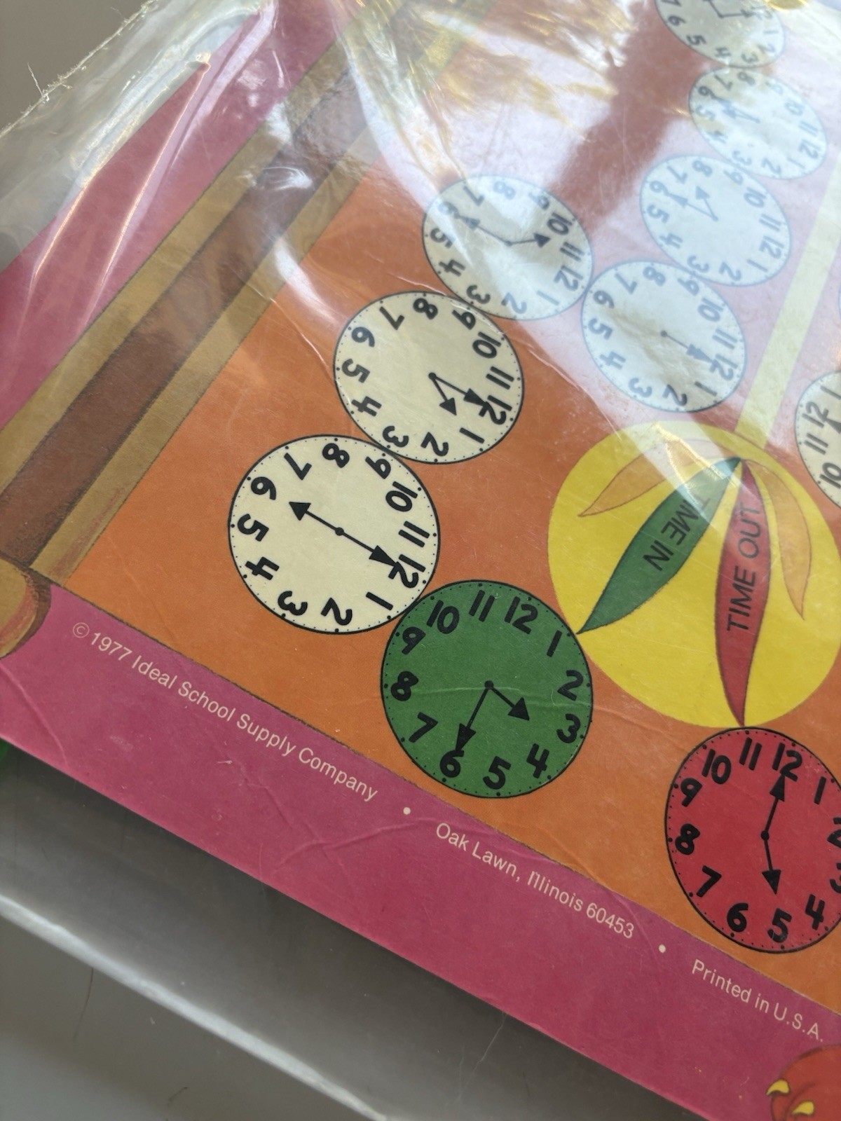 VTG 1977 Educational Game board Clock Classroom School Students Nostalgic READ