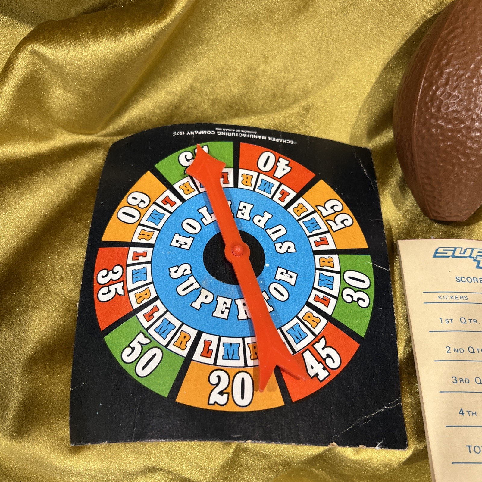 1975 Schaper SUPER TOE “Super Jock” Football Field Goal Kicking Game Pieces