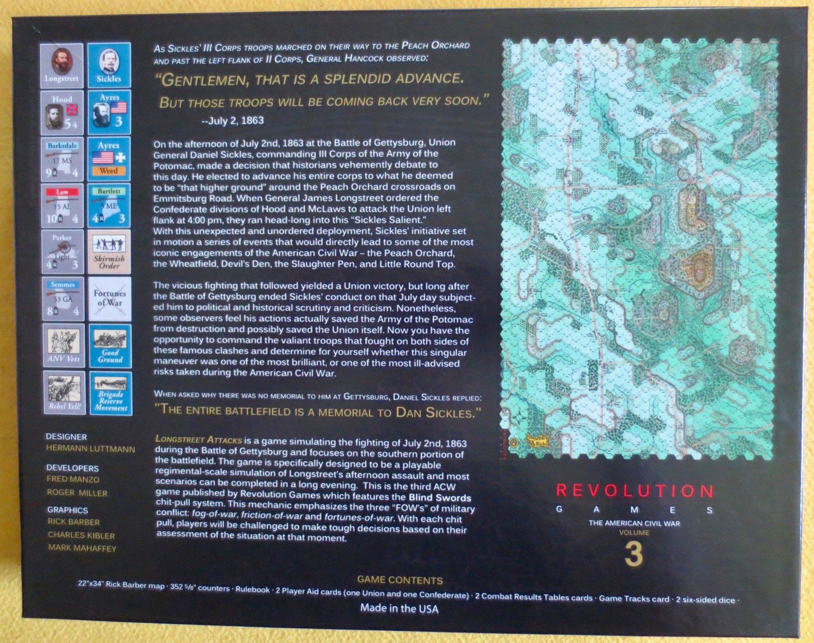 Longstreet Attacks: The Second Day at Gettysburg 2018 Revolution Games unpunched