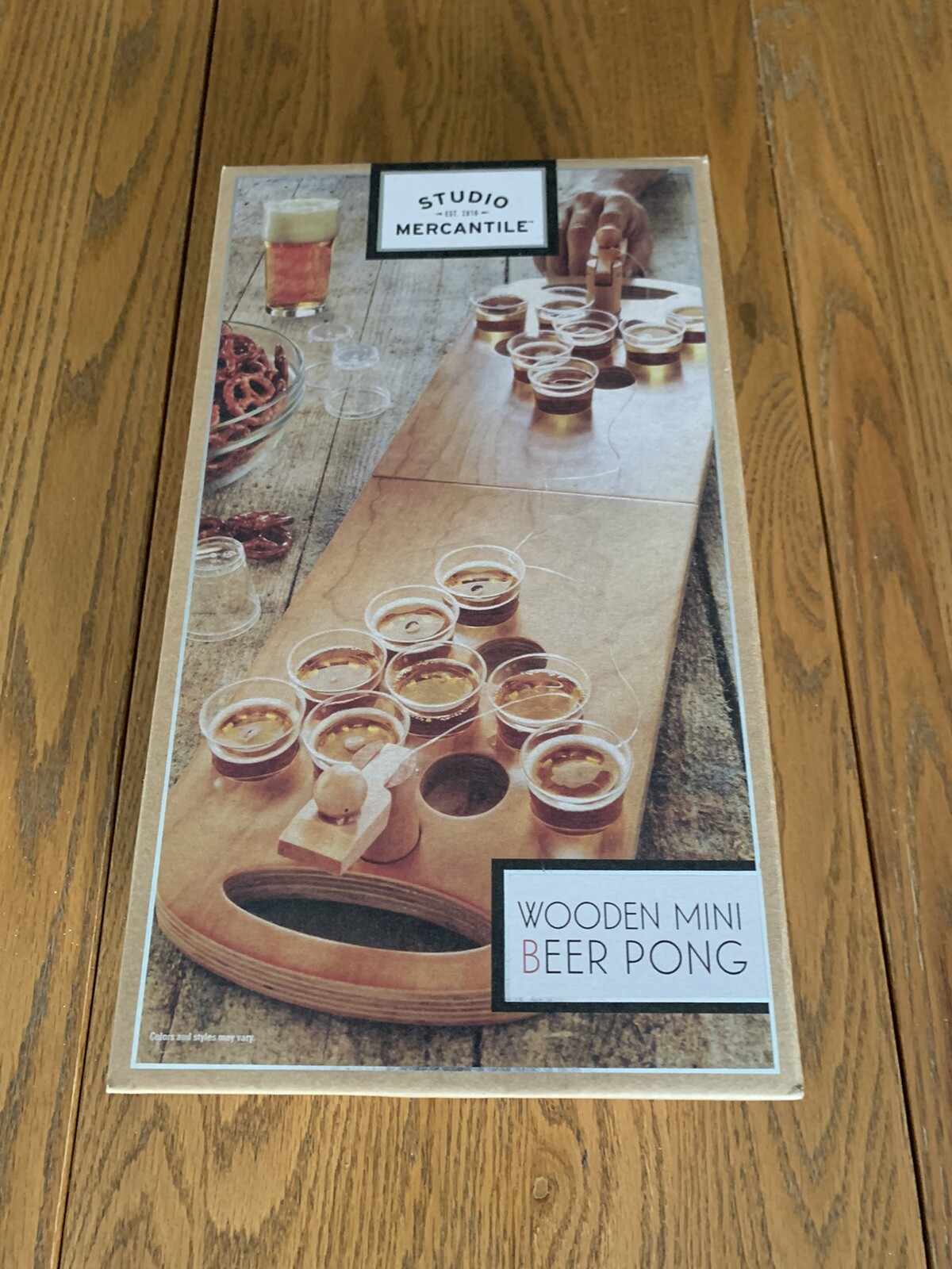 STUDIO MERCANTILE WOODEN MINI BEER PONG PARTY GAME SET! FUN GIFT! NEW!