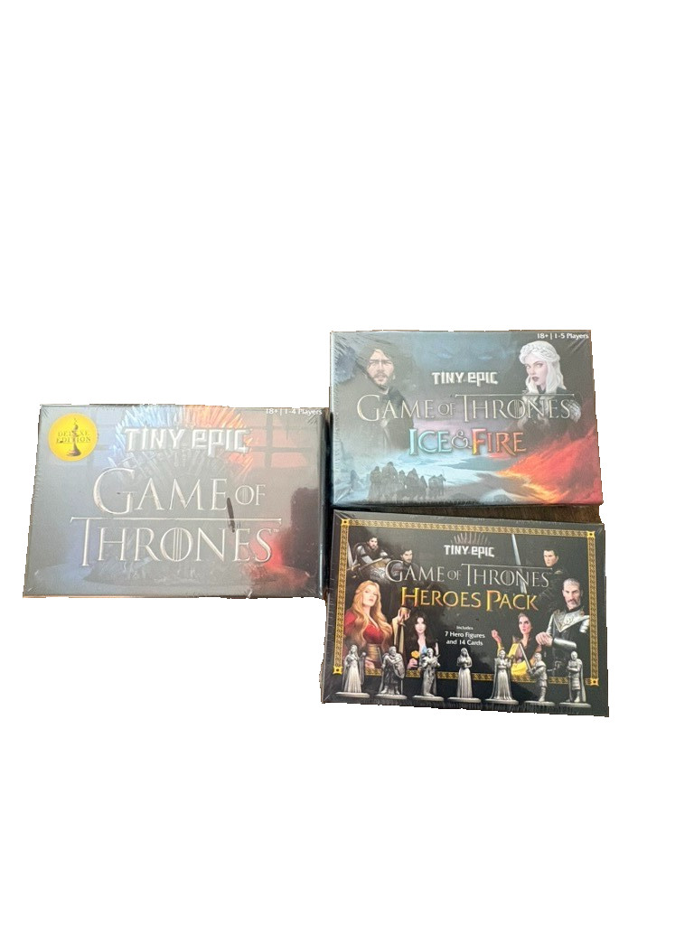 Tiny Epic Game of Thrones + Ice & Fire + Heroes Pack Bundle Factory Sealed