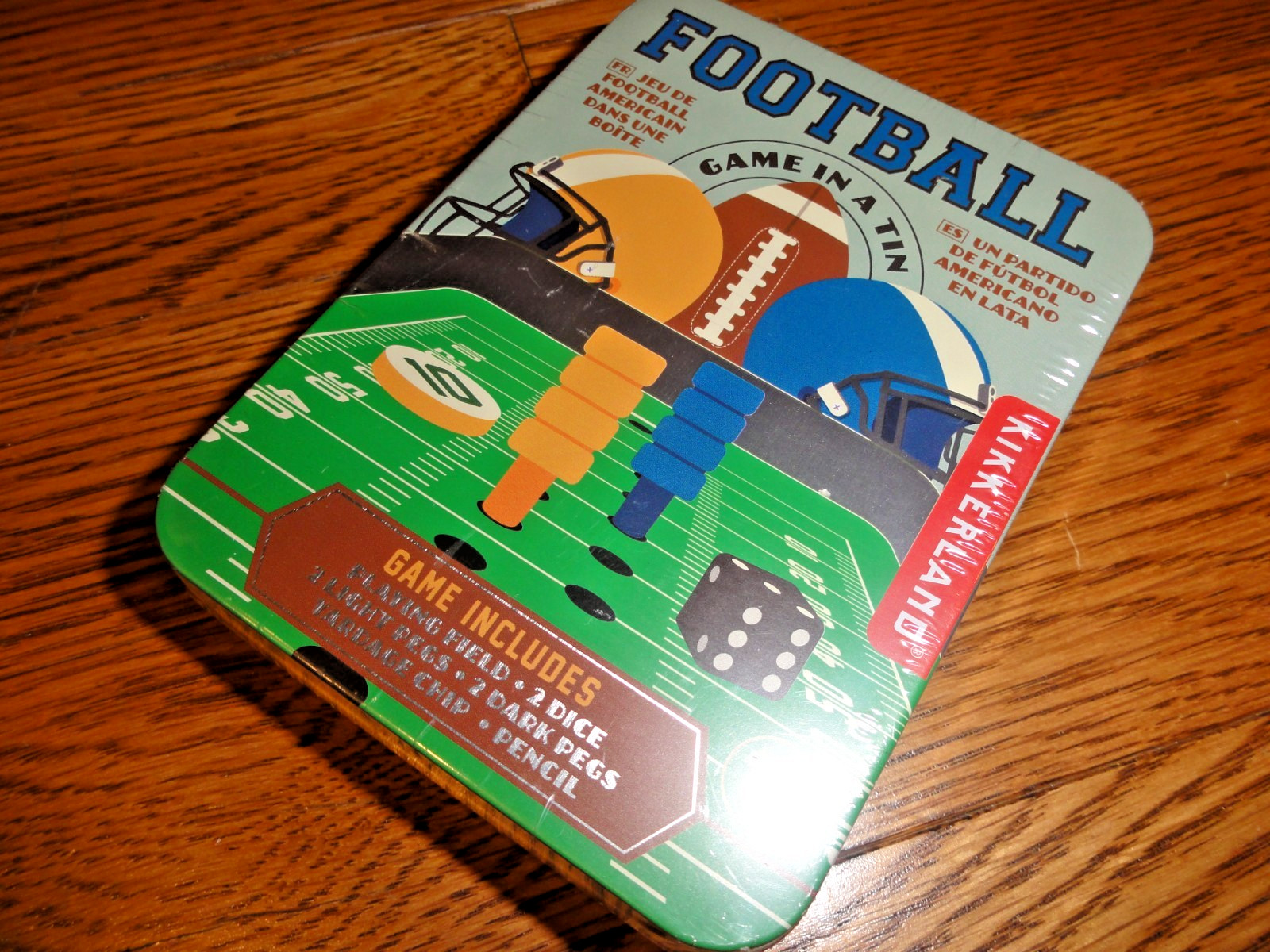 KIKKERLAND FOOTBALL Tin Travel Size Game Dice Peg Portable Still Sealed 2 Player