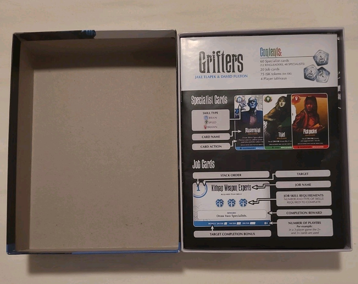 Grifters Card Game Indie Boards & Cards Dystopian Universe Hand Building Game