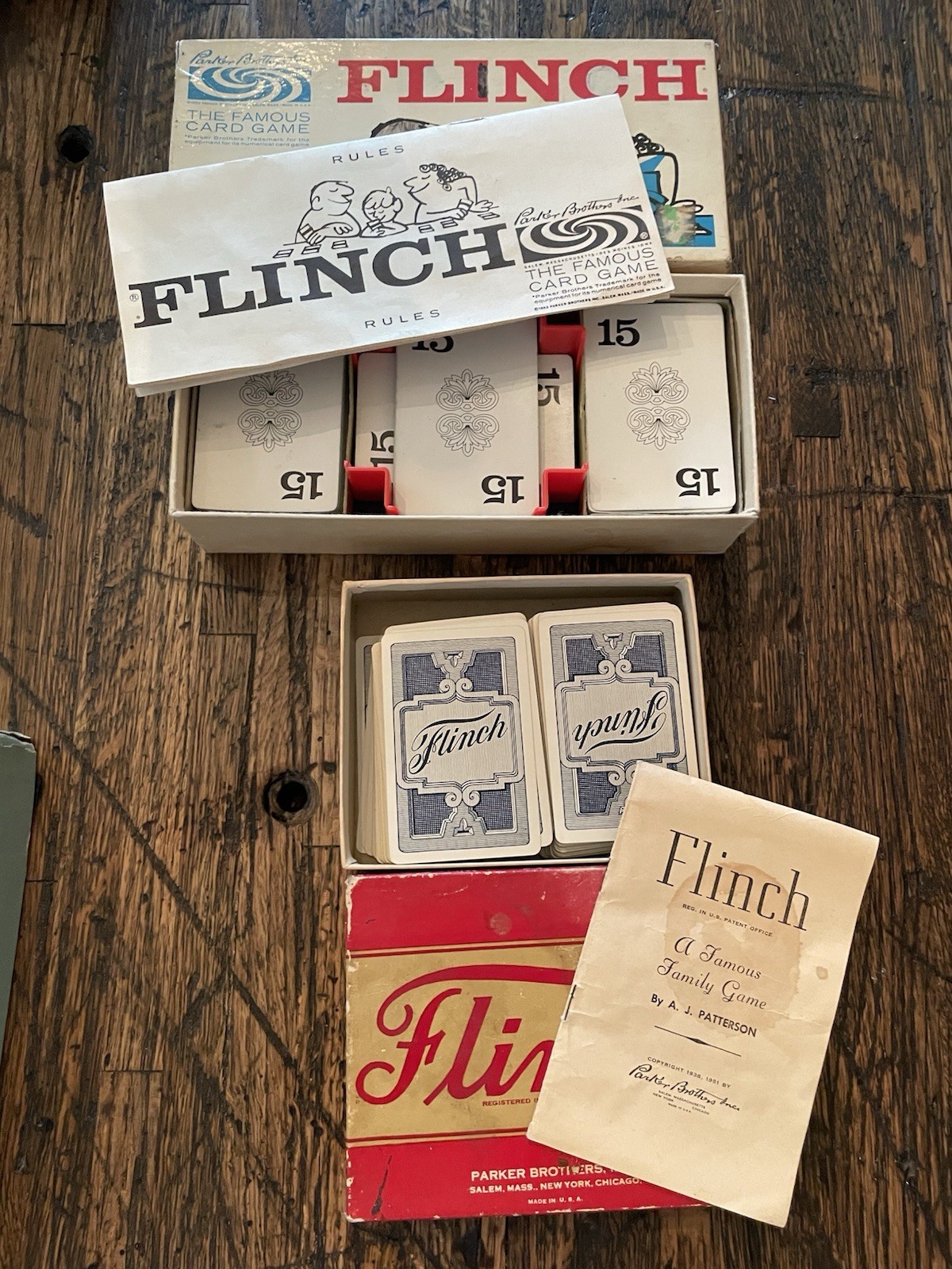 Vintage Games Lot Including Flinch, Password, Yahtzee, Rook, Canasta & Others