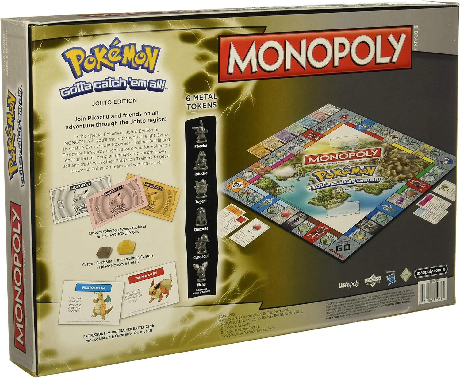 Monopoly Pokemon Johto Edition Board Game for 2-6 Players – New