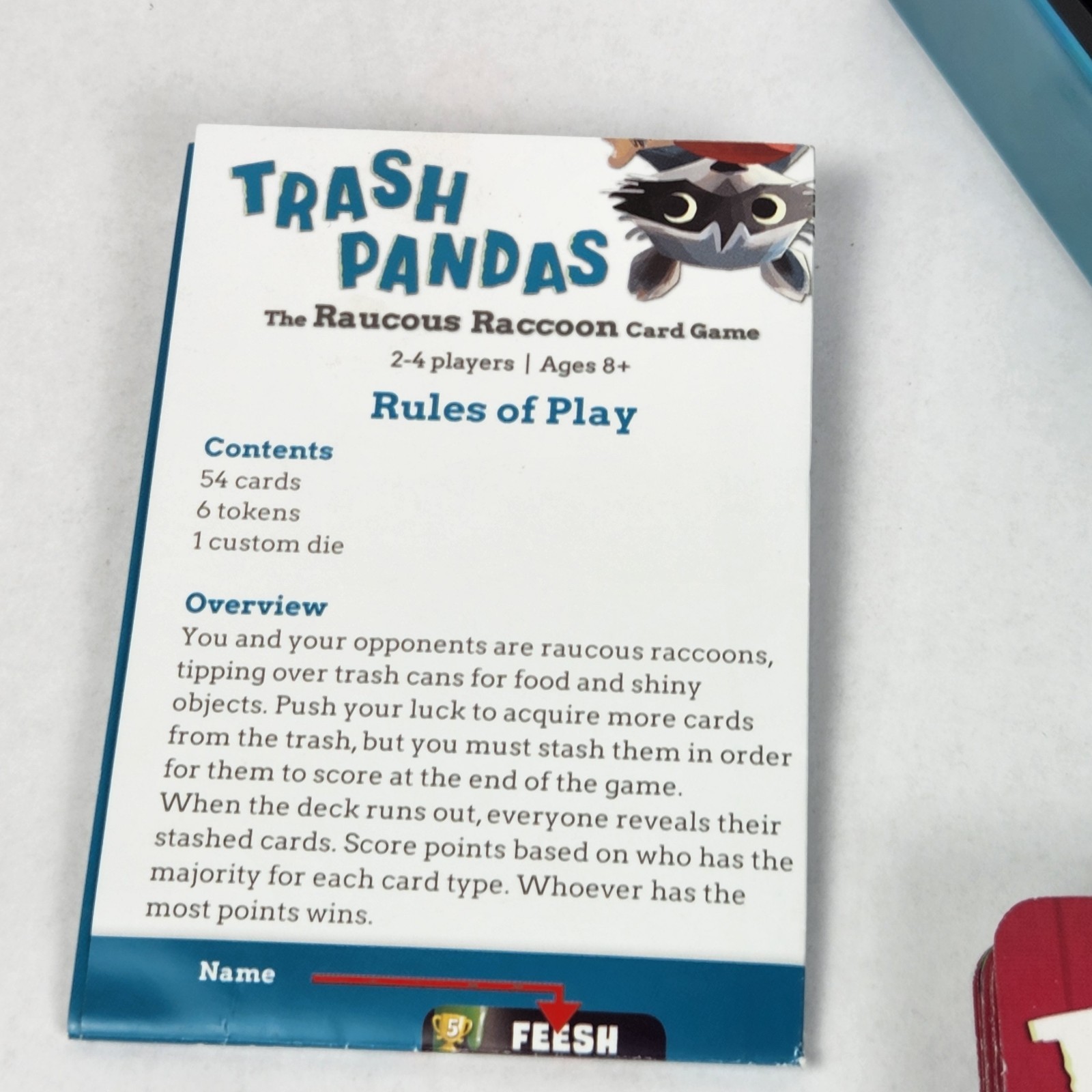 Trash Pandas The Raucous Raccoon Card Game Gamewright 2-4 Player 8+ COMPLETE