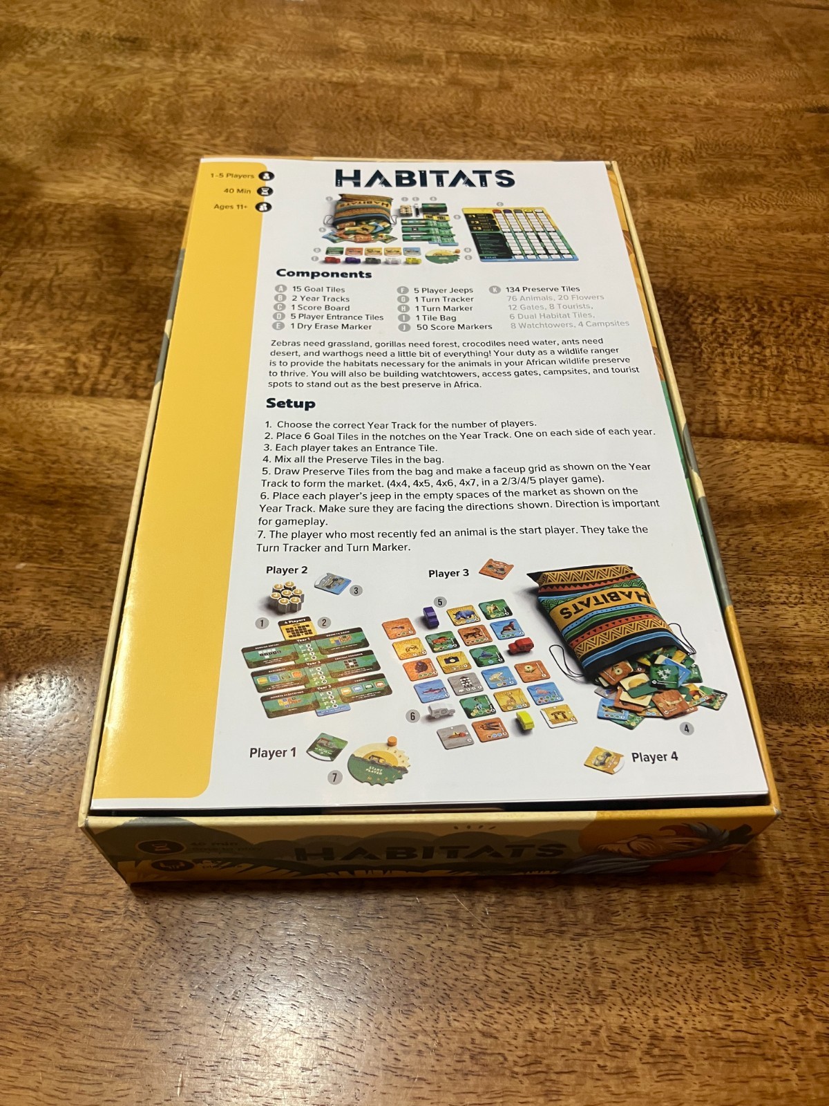 Habitats Board Game Insert with Removable Trays