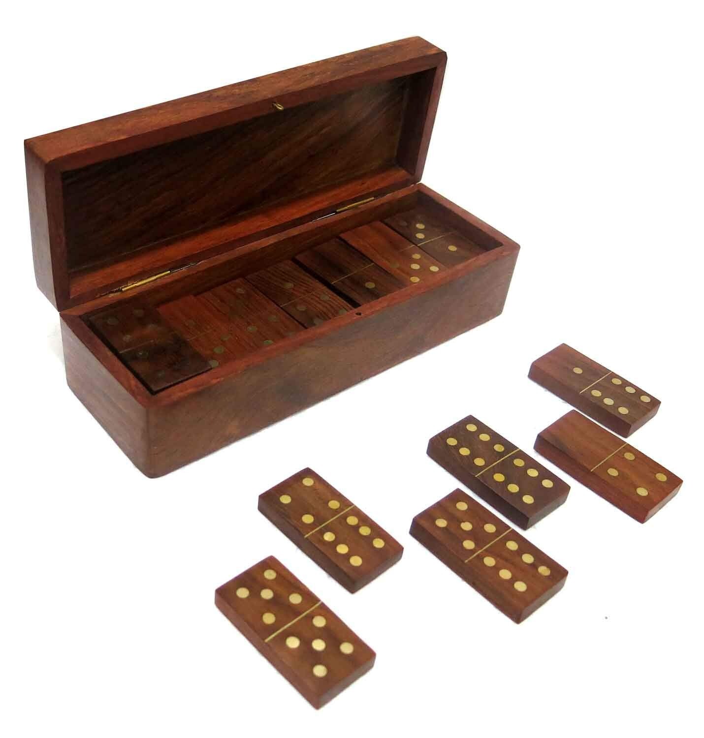 Wooden Domino Game Indoor Outdoor Game Gifts for Adults 8 ” Design may be vary