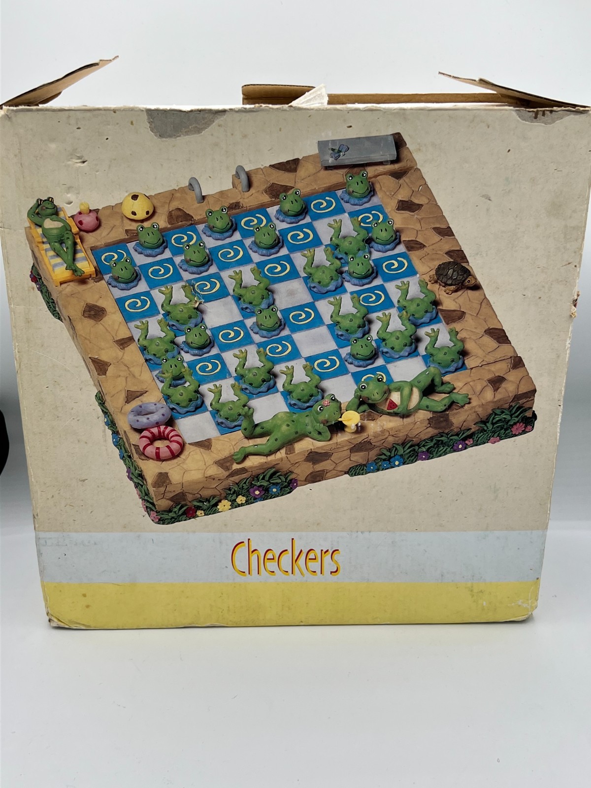 Lawns & Tortoise & Hares Oh My! Checker Set with Frog Playing Pieces Used In Box