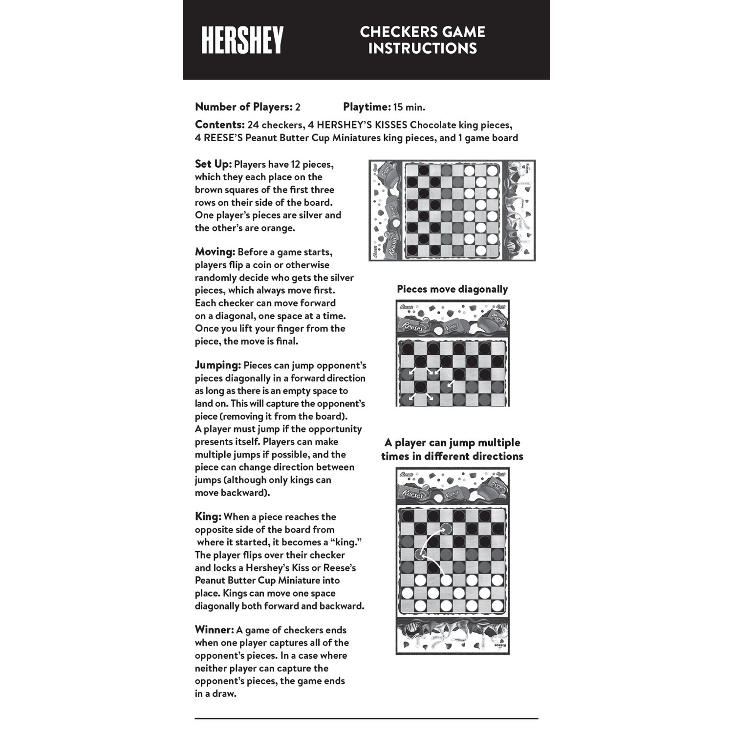 MasterPieces – Hershey’s Kisses vs Reese’s – Officially Licensed Checkers Game