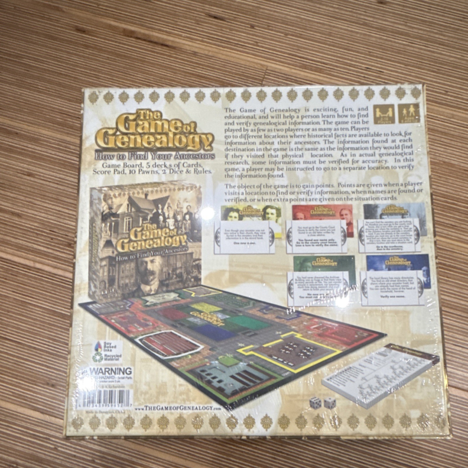 The Game of Genealogy Educational Board Game Genealogy Theme Score Pad Cards