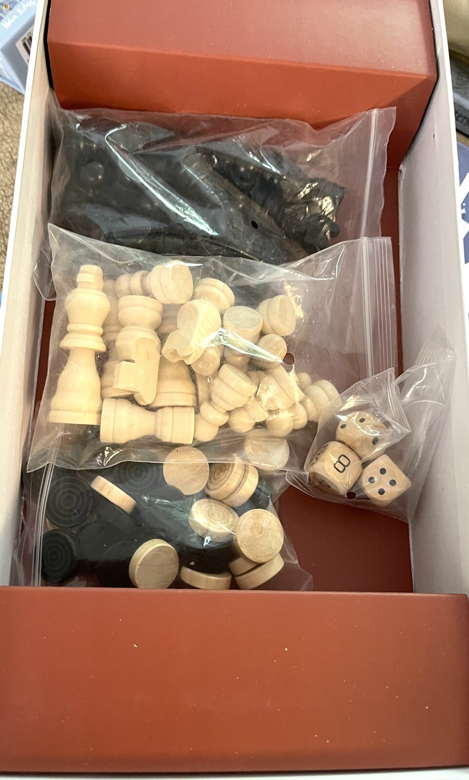 3-in-1 Chess, Draughts/Checkers, & Backgammon Game Ages 7+ By House Of Marbles