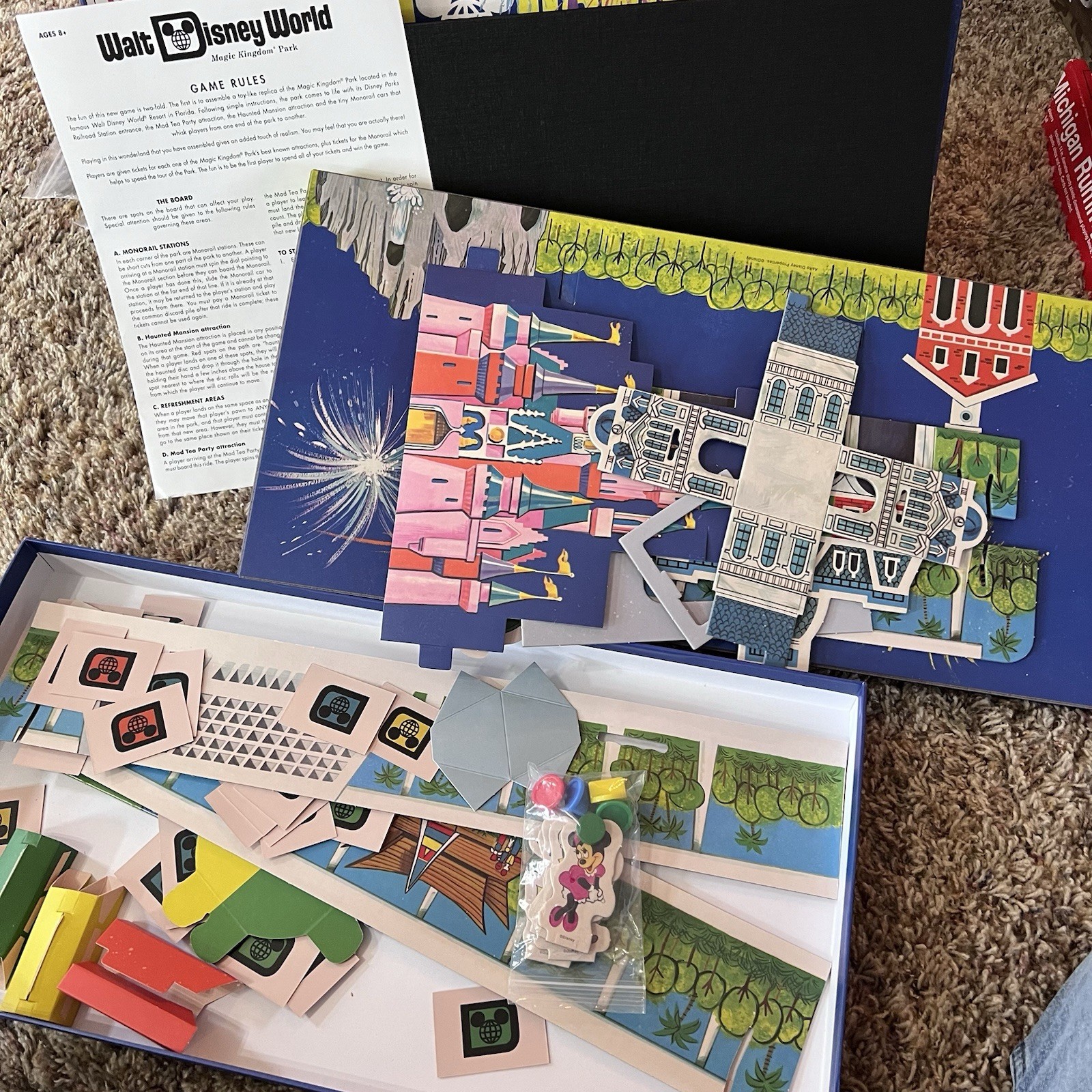 A Visit To Walt Disney World Magic Kingdom Board Game Complete Milton Bradley