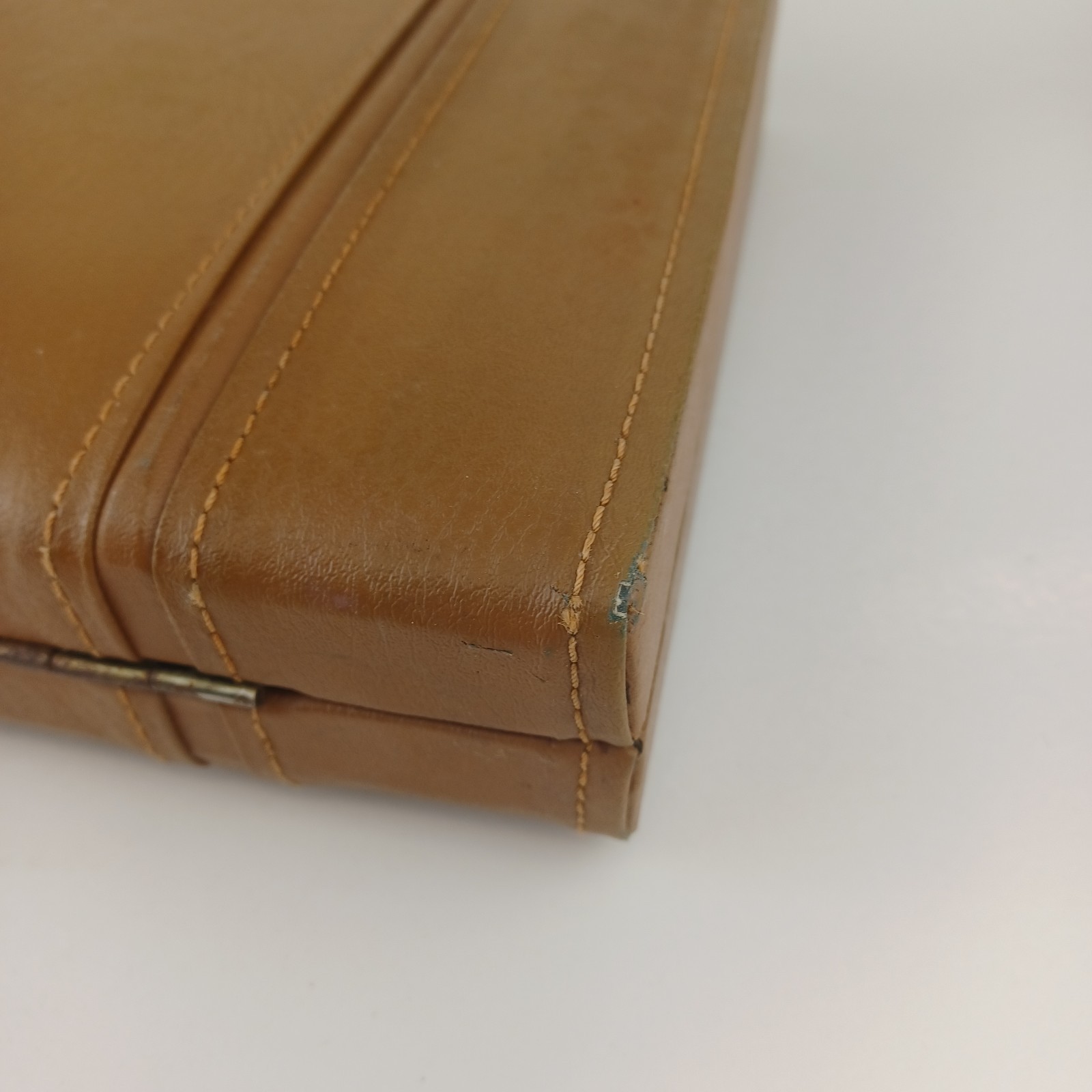 VTG Aries Travel Backgammon Set Brown Tan Orange Brass Score Slider 20″ x 15.5″