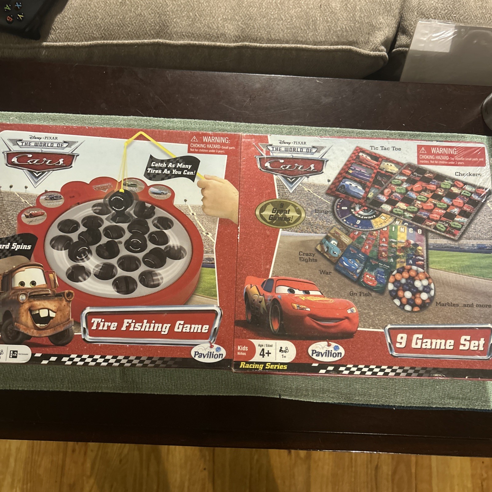 DISNEY PIXAR CARS 9 GAME SET + TIRE FISHING GAME COMPLETE SET