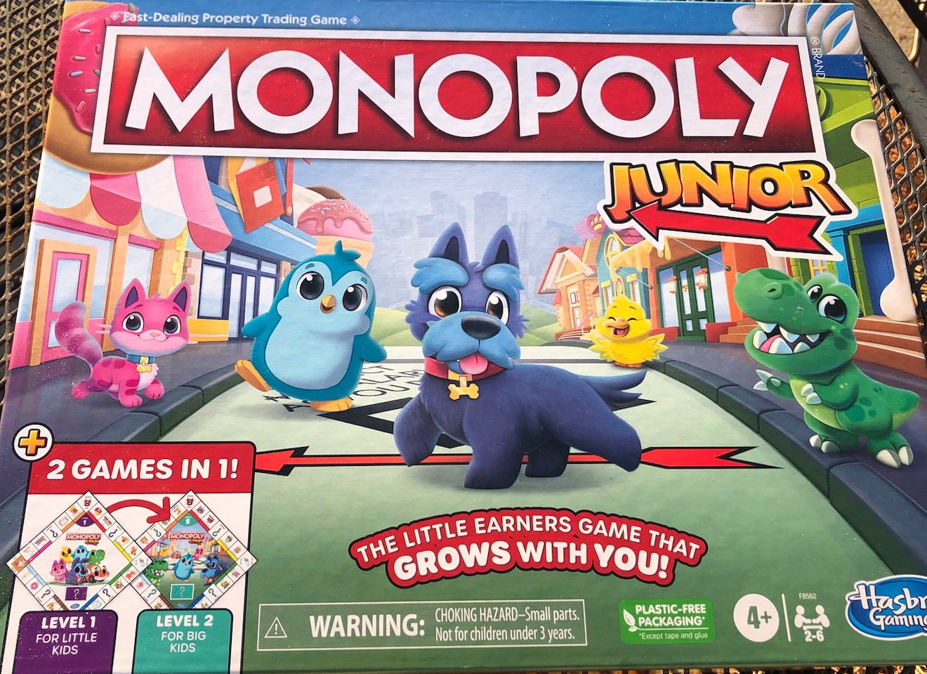 Monopoly, Junior NEW! Age 4 up 2 Games in 1 little kids to Adult, Hasbro Games