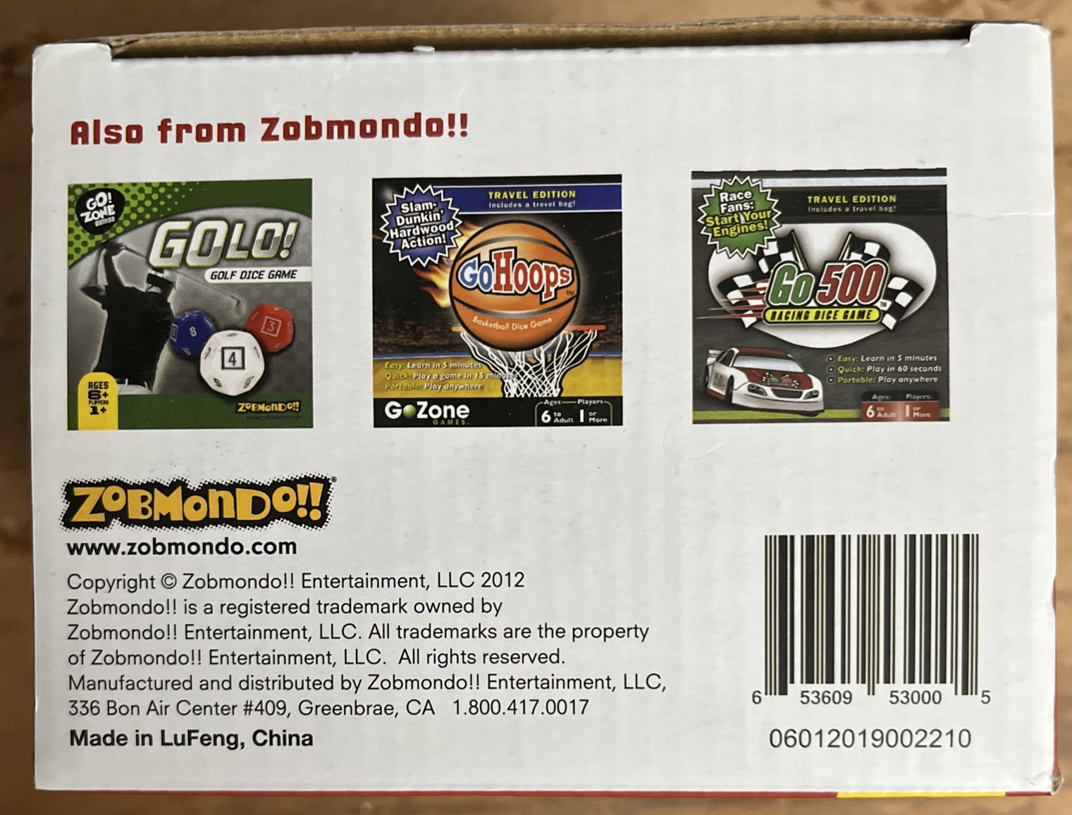 **NIB**GO LONG Football Dice Game Zobmondo Complete