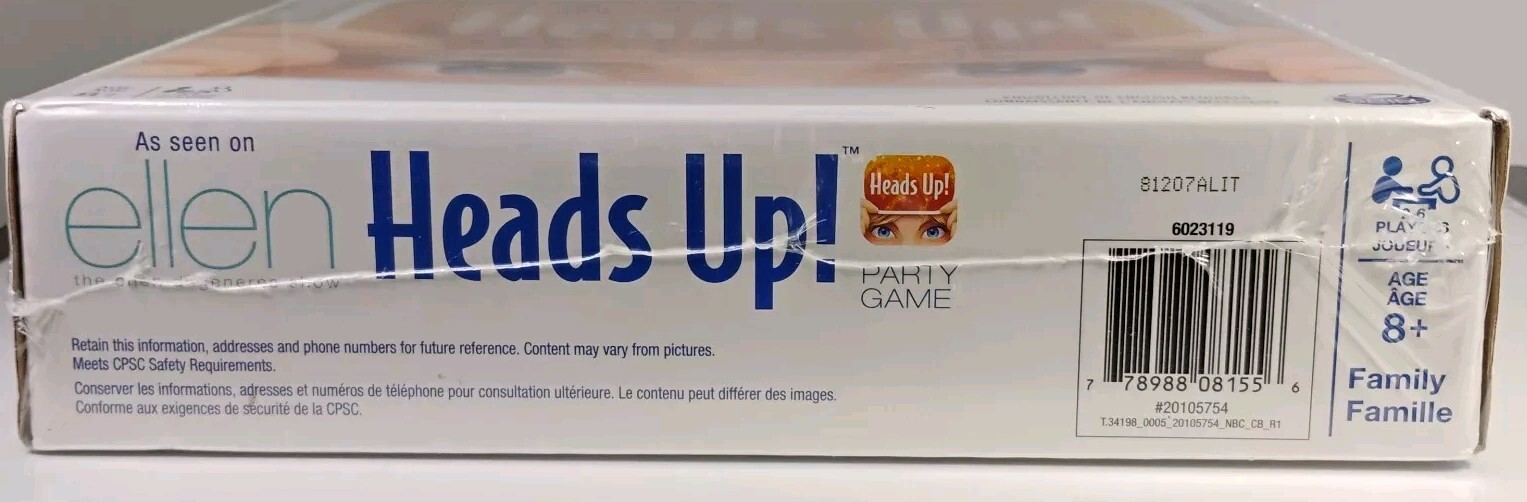 Heads Up! Party Game 3rd Edition As Seen on Ellen NEW SEALED