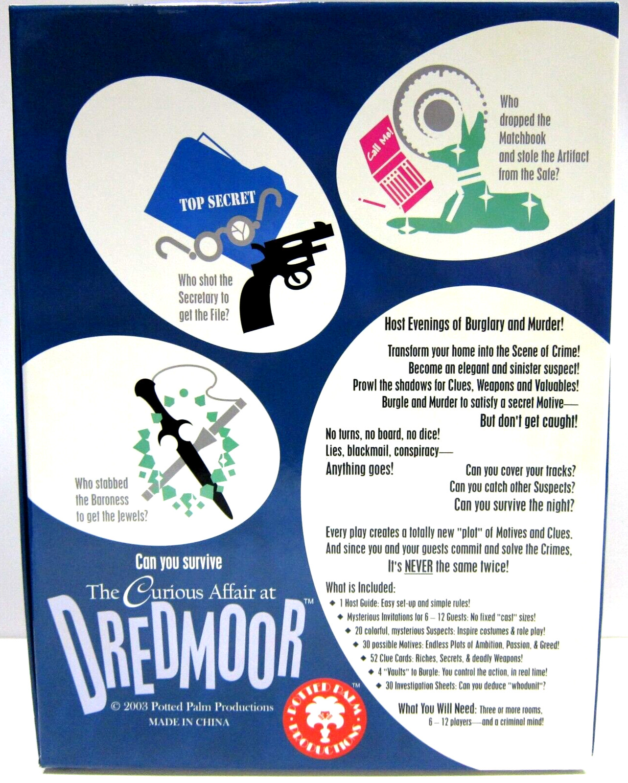The Curious Affair at Dredmoor Mystery Party Game (Clue Style Dinner Party Game)