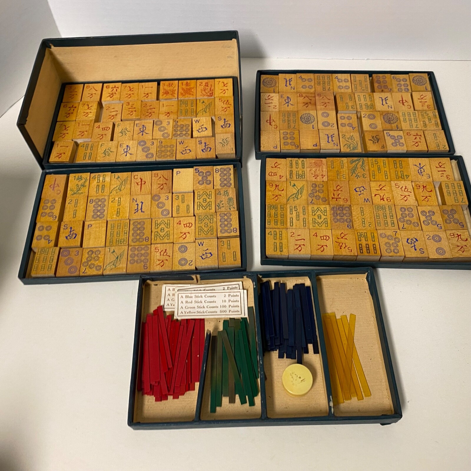 Vintage 1920s Mahjong Ancient Game Of Mandarines China Complete W Box & Book