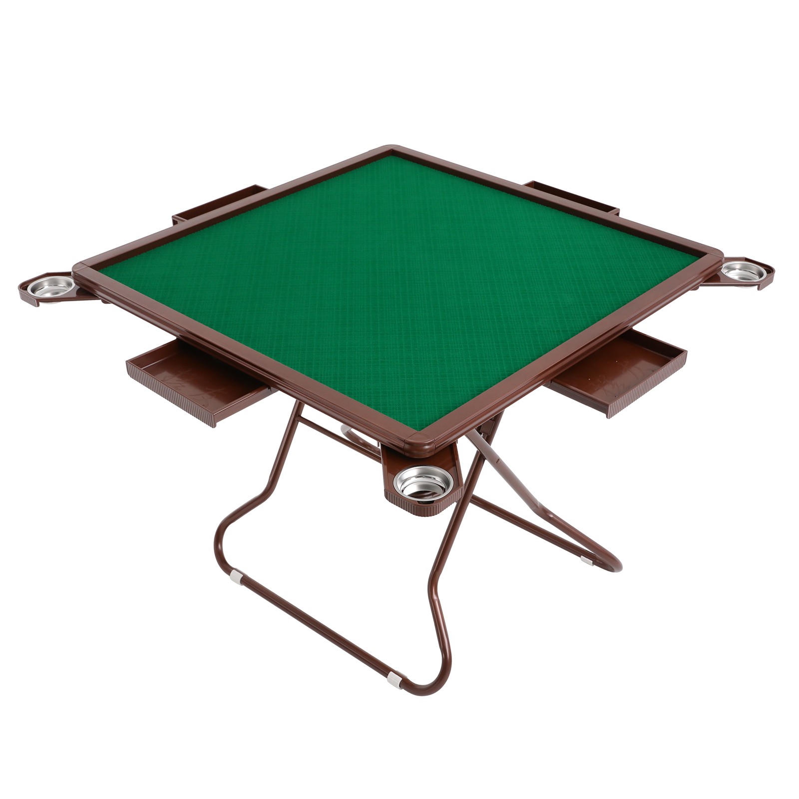 Mahjong Table w/ 4 Cup Holders & 4 Drawers for 4 Player People Foldable Portable