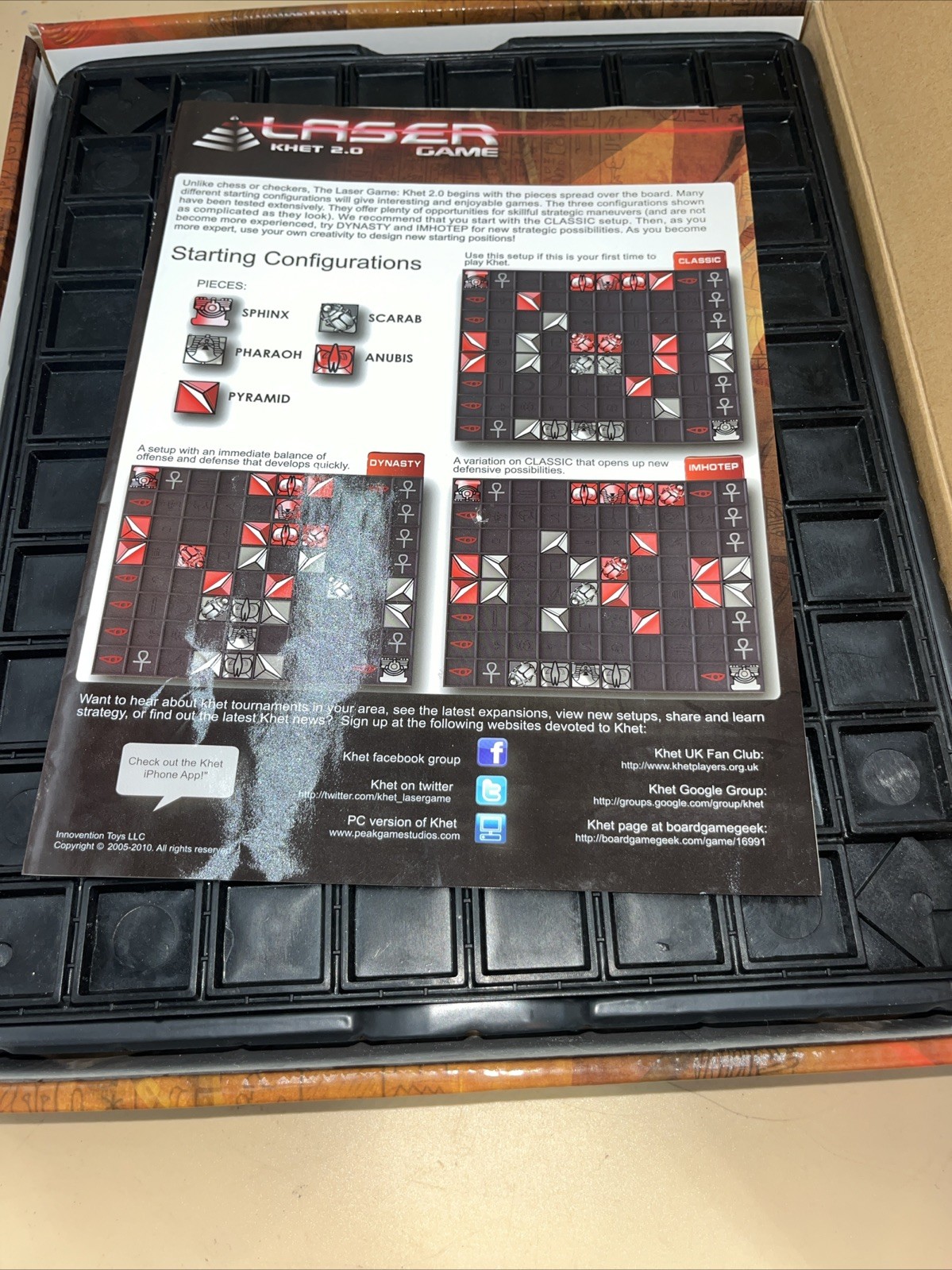 Laser Khet 2.0 Game Strategy 2010 Innovention Toys TESTED 100% Complete