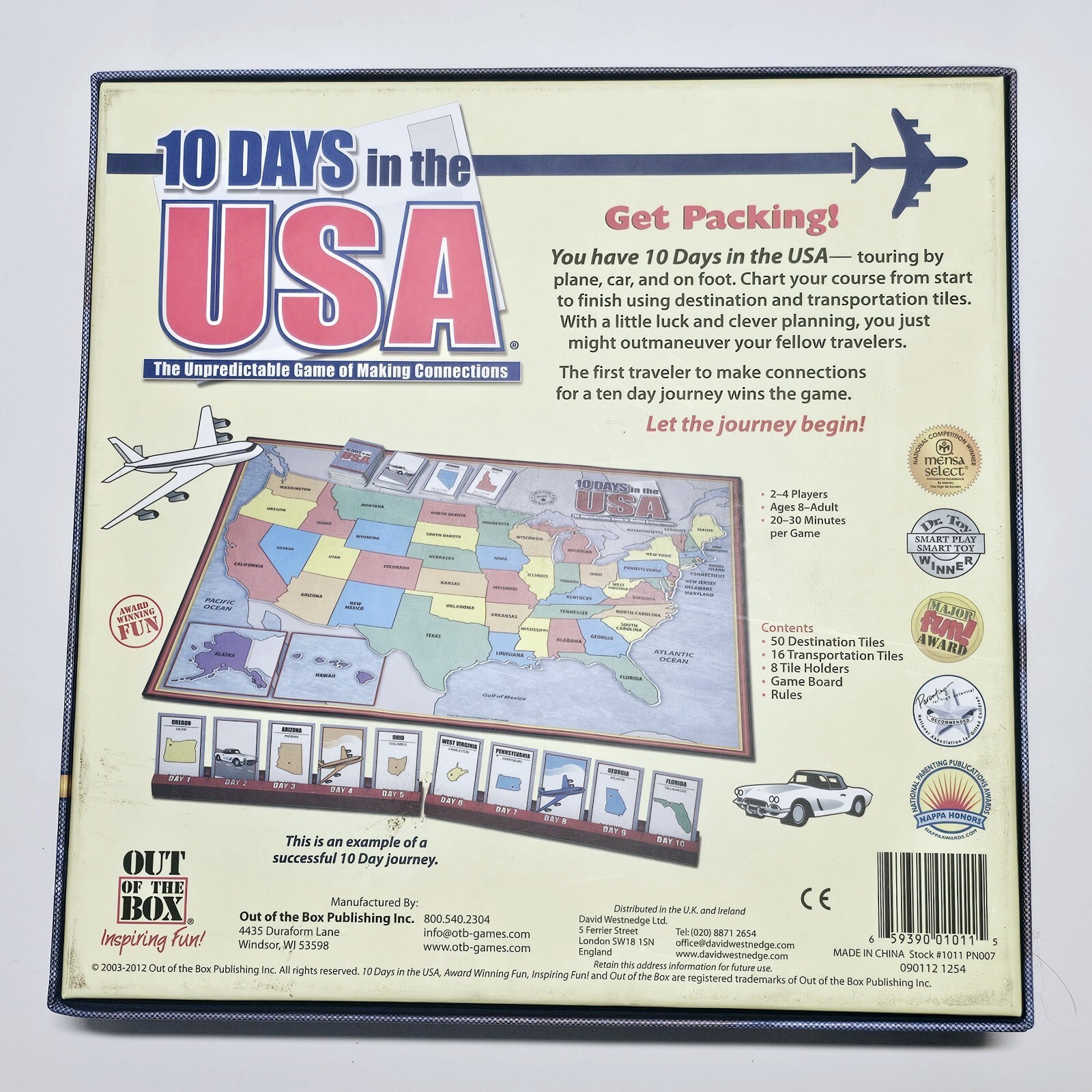 10 Days in the USA Out of Box The Box Games Complete Excellent Condition