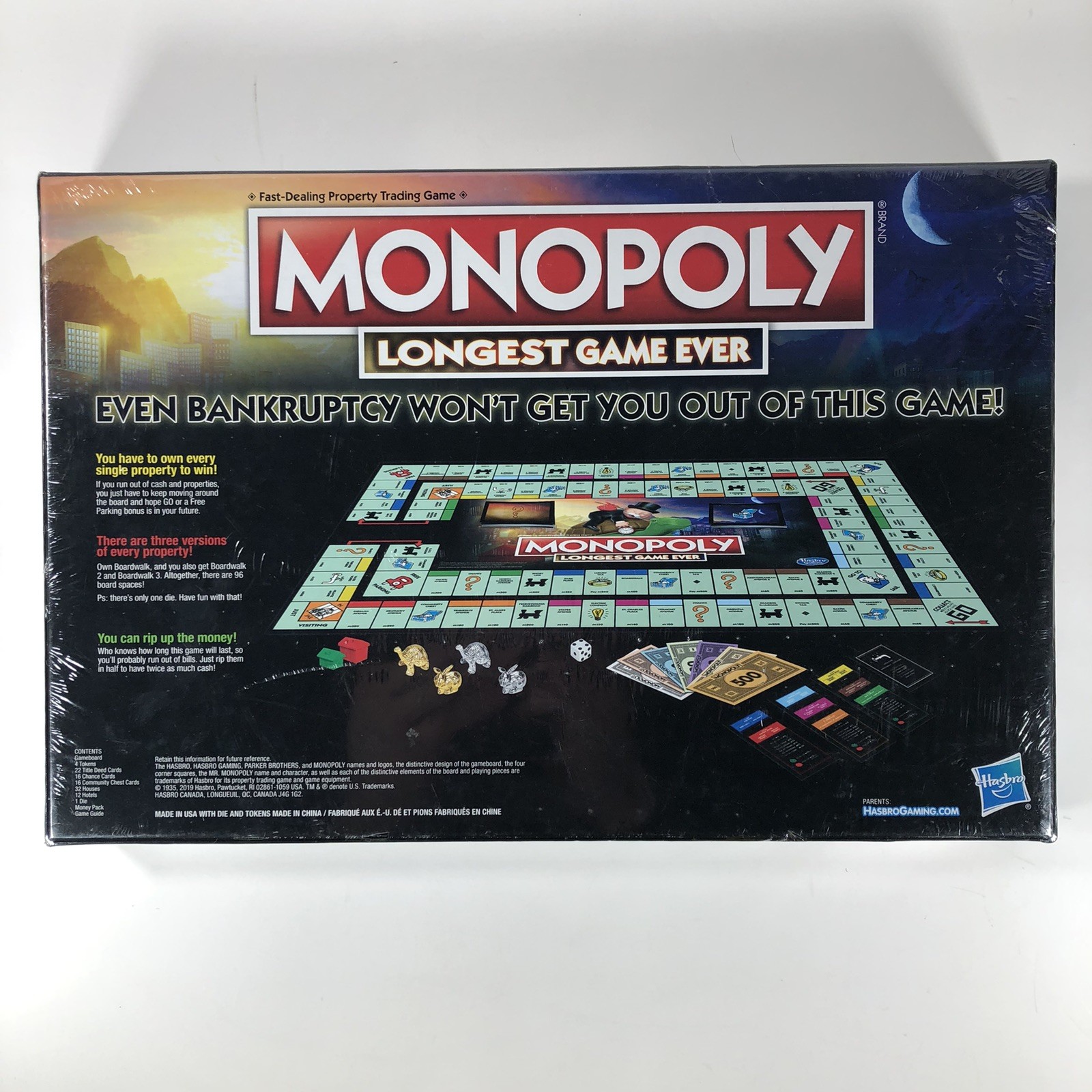 Monopoly Longest Game Ever Edition Hasbro NEW SEALED Retired
