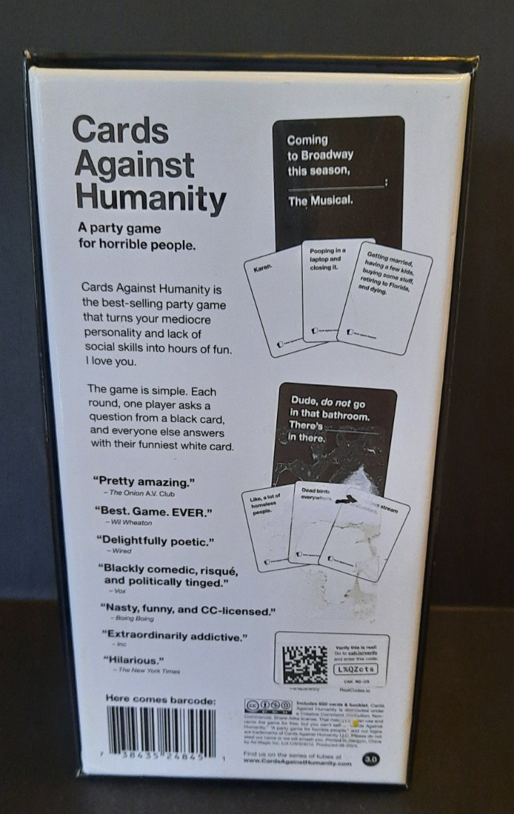 Cards Against Humanity Main Game Party Game for Horrible People Open Box