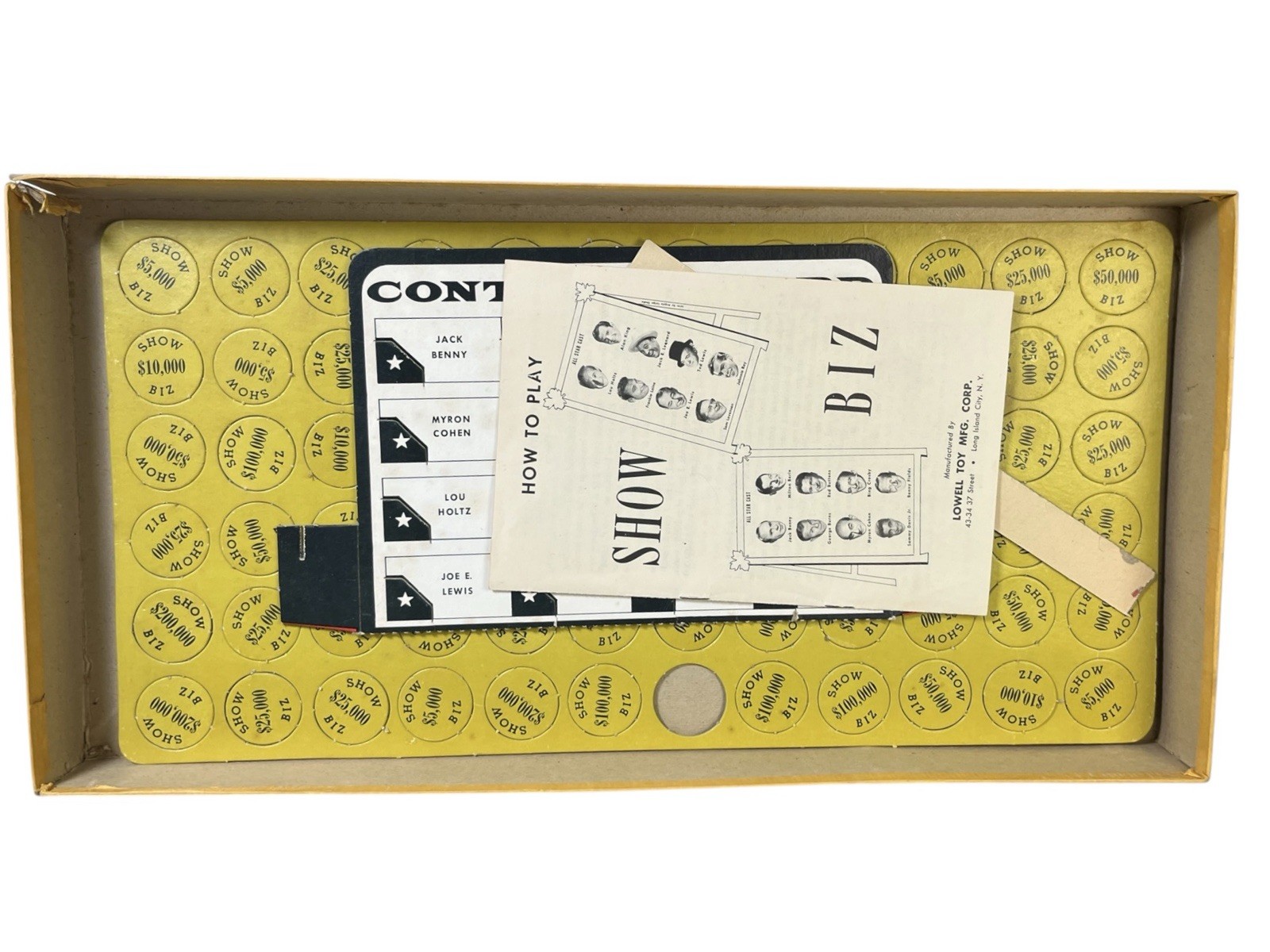 Vintage 1958 Show-Biz Boardgame: The Game of the Stars Lowell Toy Mfg: