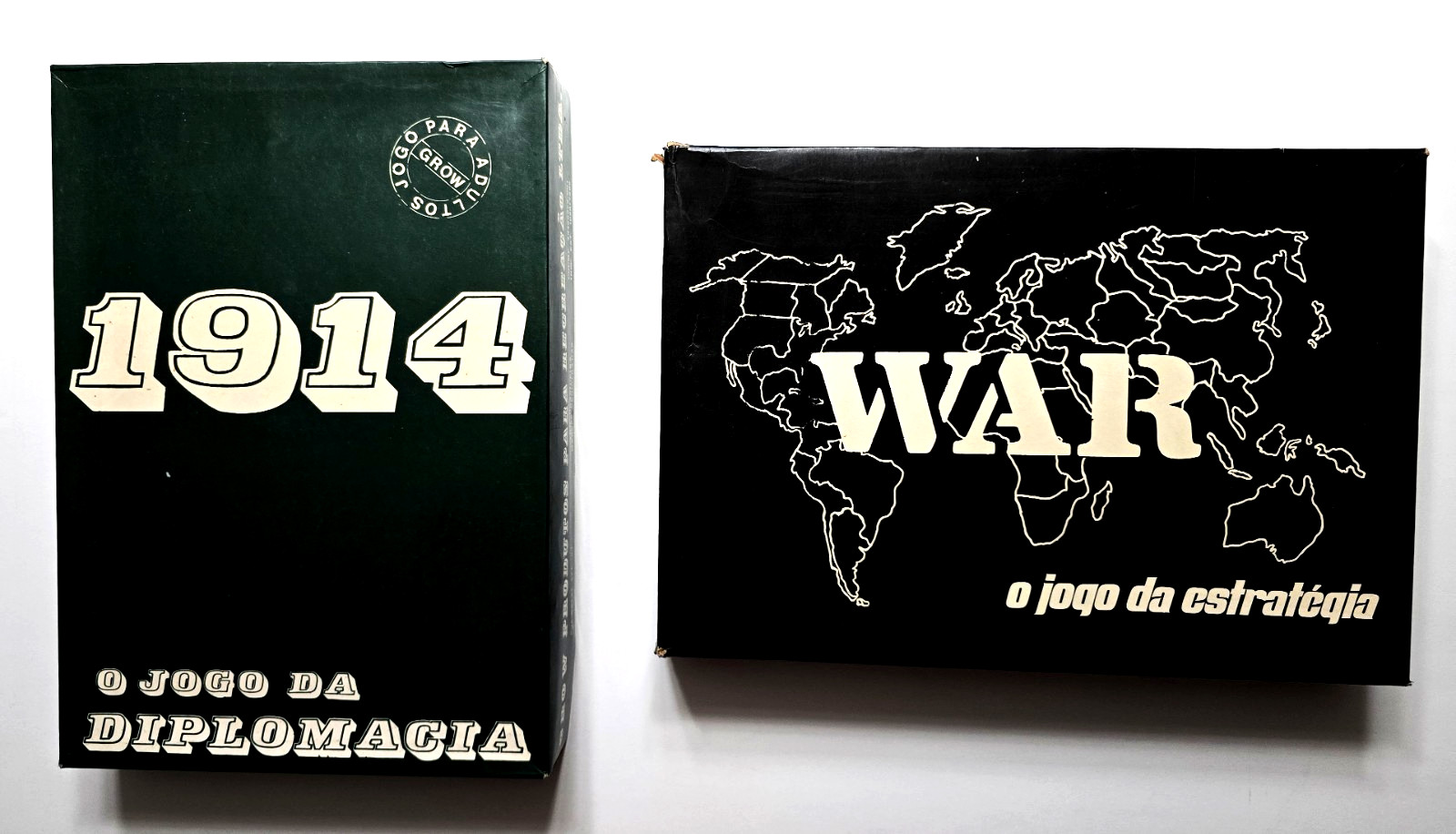 TWO BRAZILIAN PORTUGUESE GAMES – ” 1914″ AND “WAR” BOARD GAMES – GROW – COMPLETE