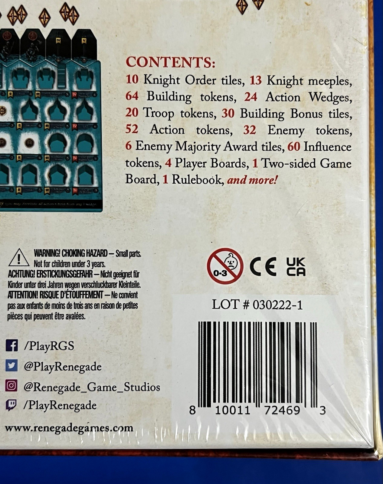 CRUSADERS -THY WILL BE DONE – BOARD GAME Renegade Games NEW SEALED