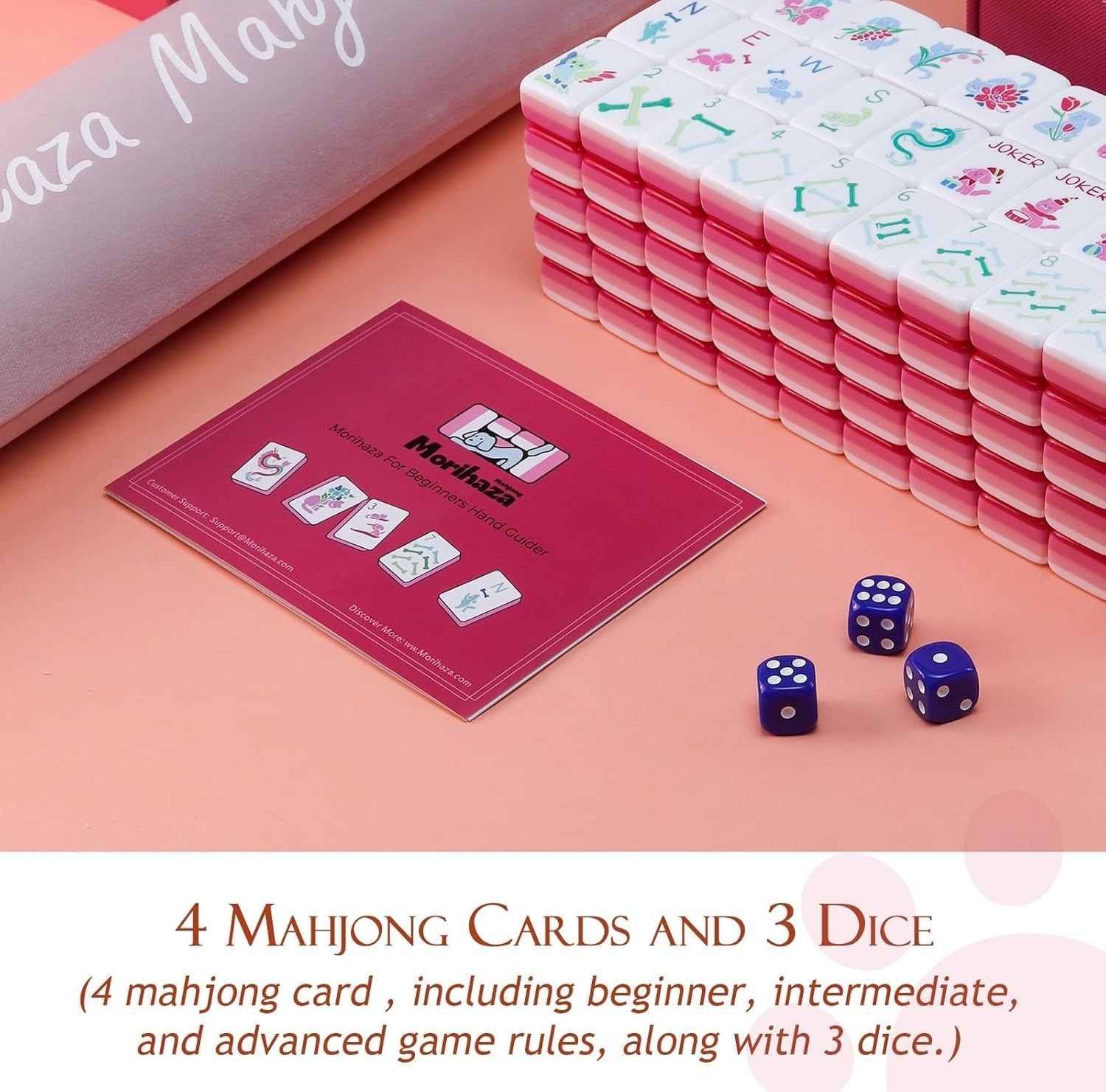 Dogs and Cats Themed Mahjong Tile Set – 160 Acrylic Engraved Tiles & American Ma