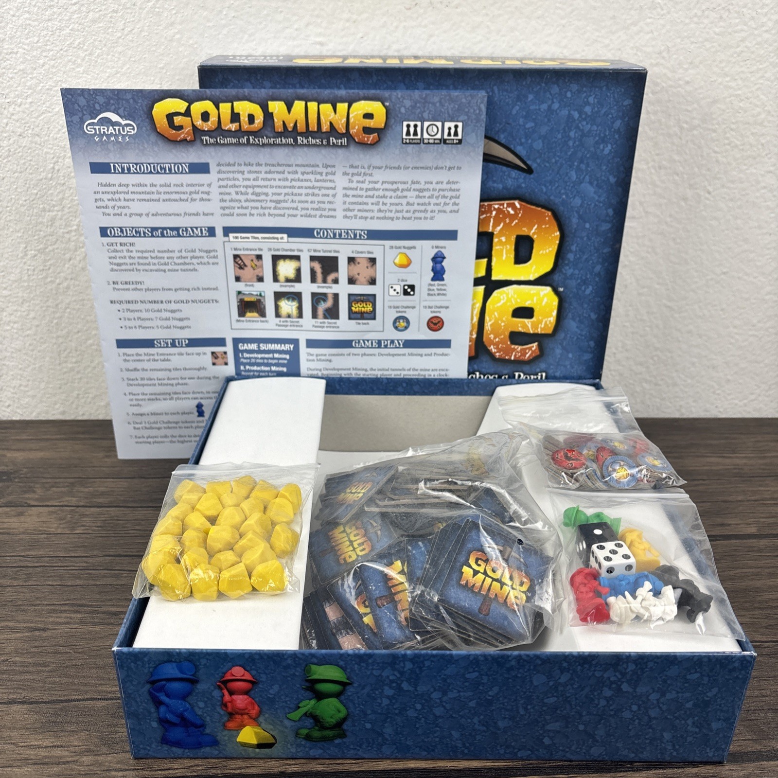 Gold Mine Board Game 2010 Stratus Games 100% Complete Miner Strategy Exploration