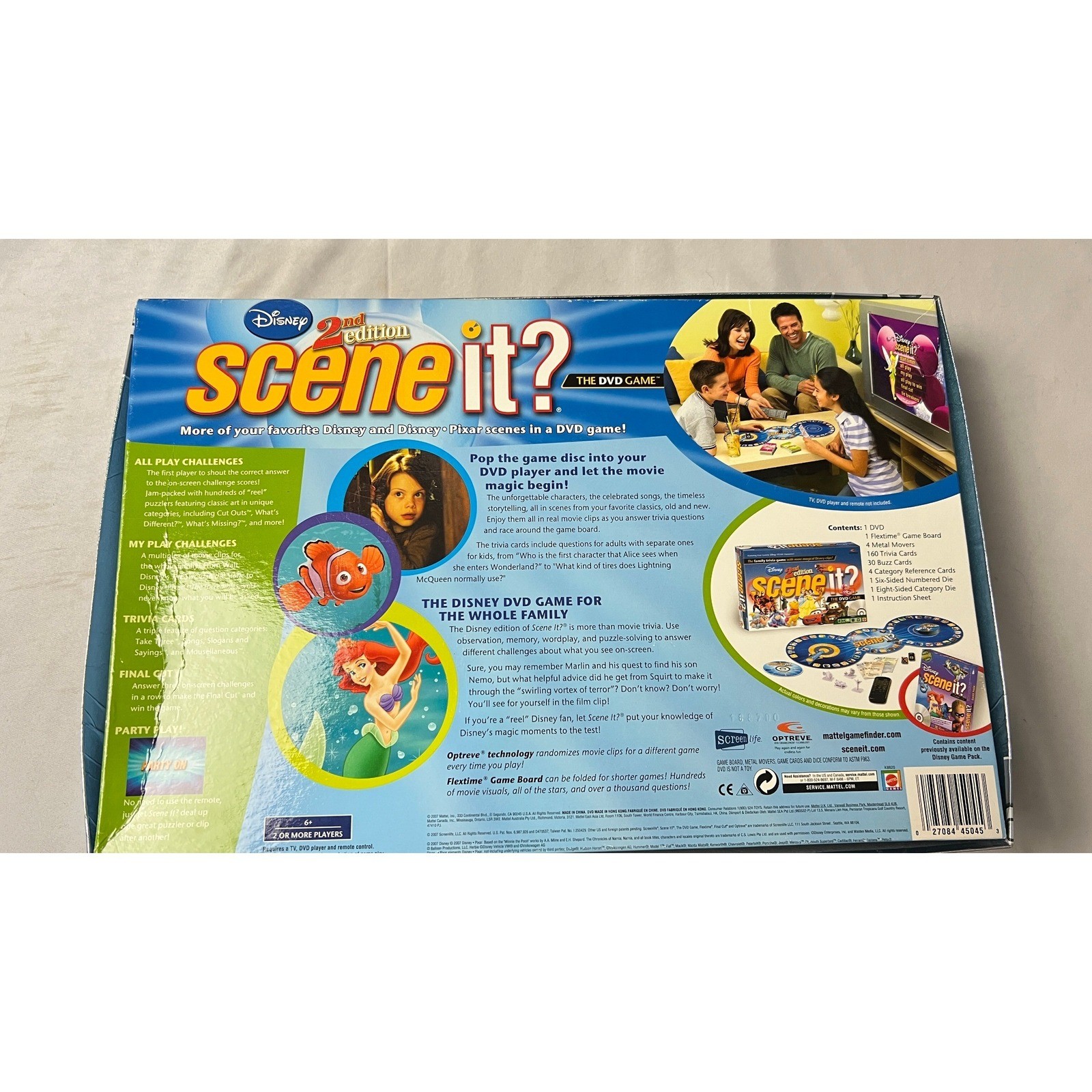 Disney Scene It 2nd Edition DVD Board Game Mattel 2007 Pixar Trivia Missing DVD