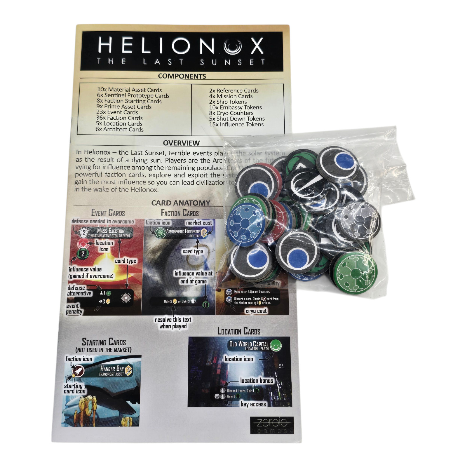 Helionox The Last Sunset Zeroic Games Age 14+ 1-2 Players Mr. B Games