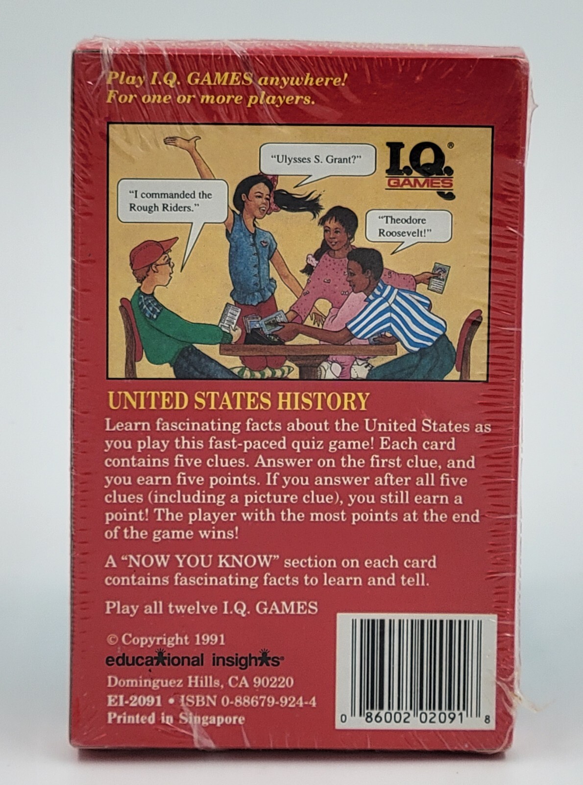IQ Games United States History I.Q. Games New! Sealed!Vintage 1991