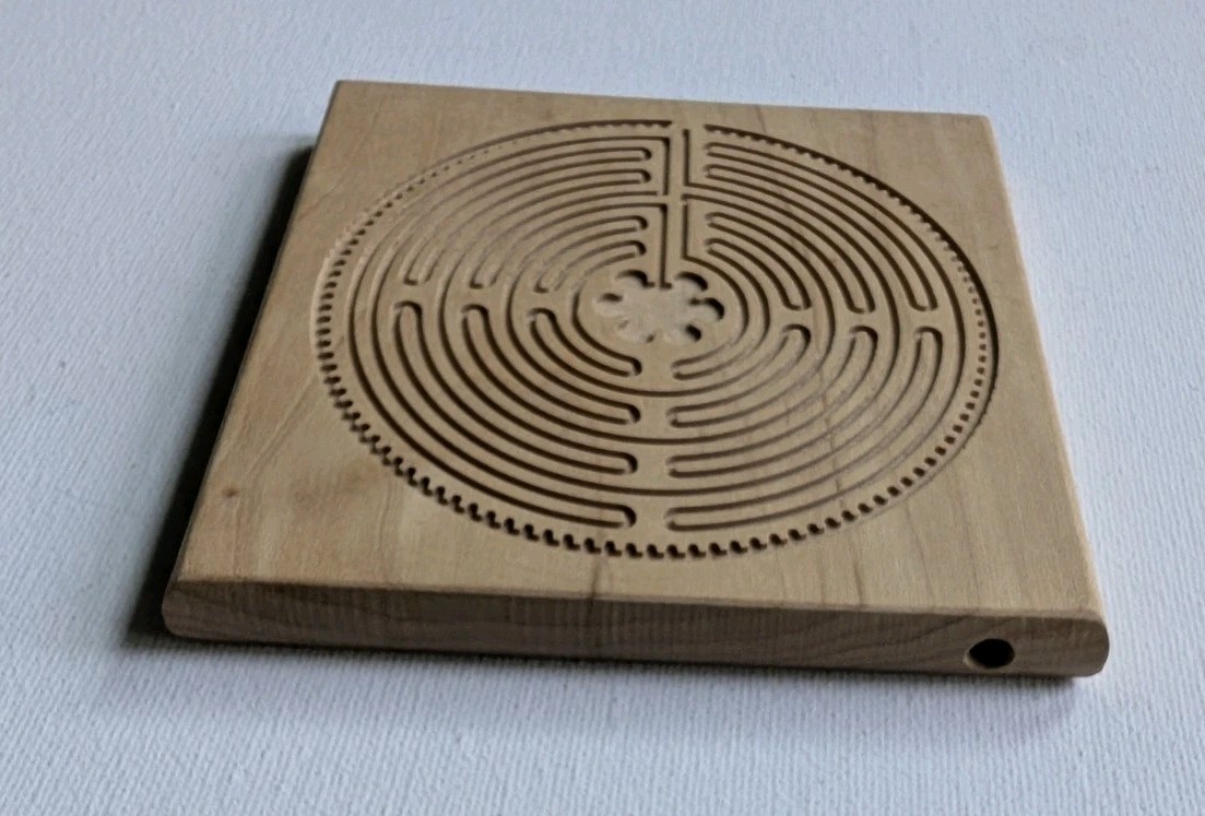 Wooden Finger Labyrinth For Meditation Relaxation 5″ Grace Cathedral iSpiritual