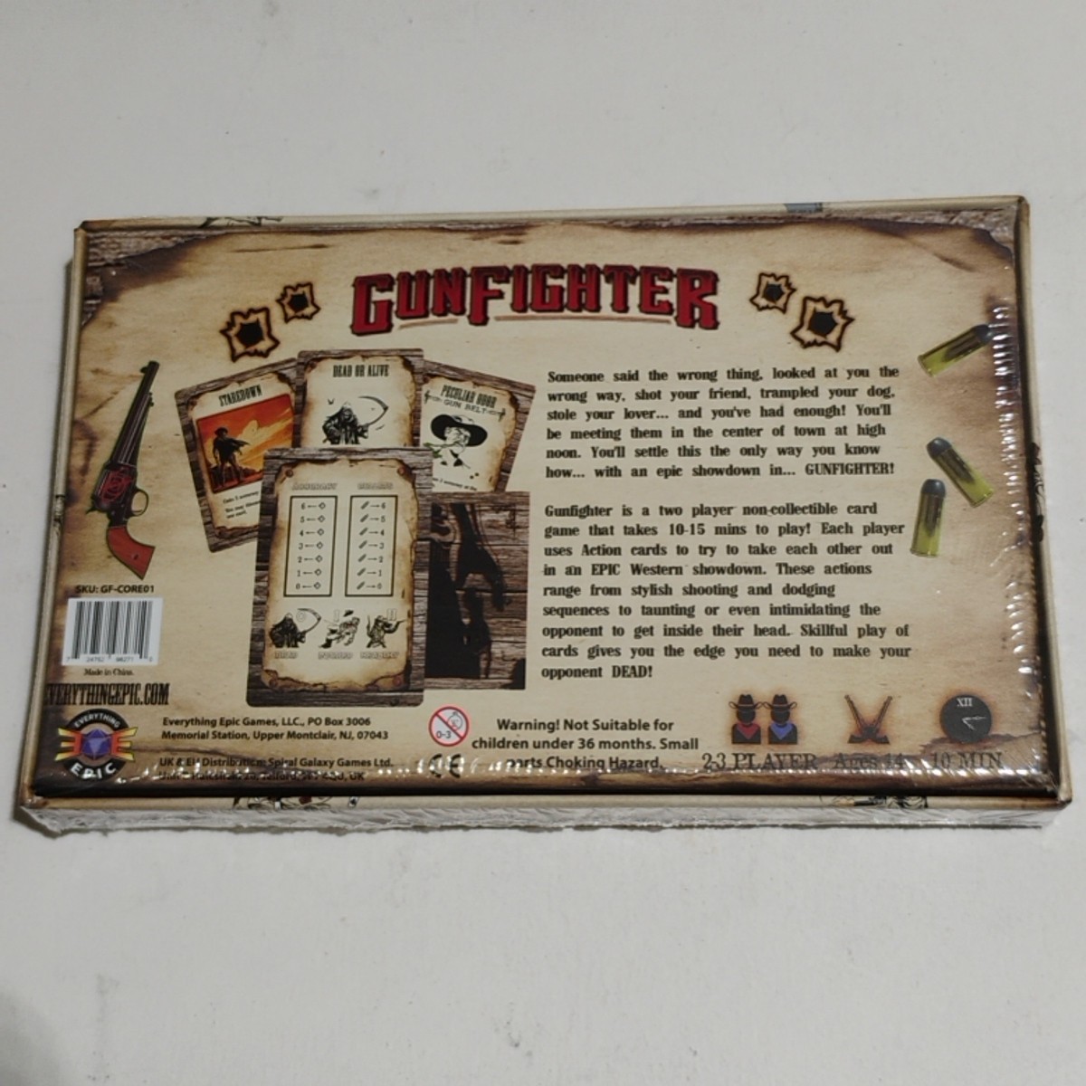 Gunfighter Card Game by Everything Epic Games 2-3 Players SEALED