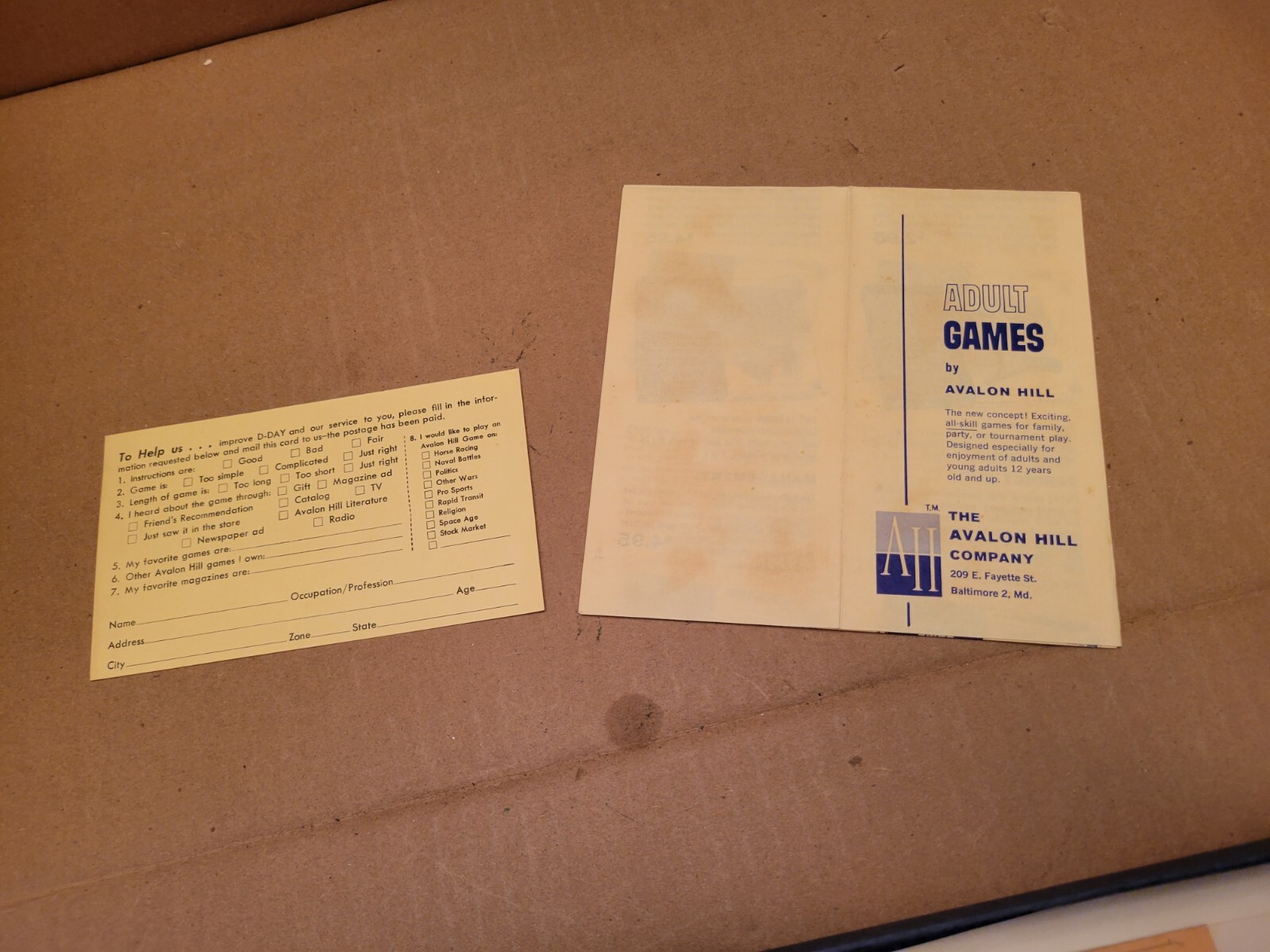 1961 Avalon Hill D-Day 508 World War II Board Game Realistic Tournament Complete