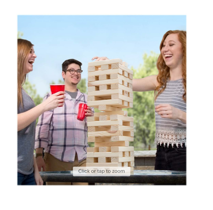 Nontraditional Giant Wooden Blocks Tower Stacking Game by Hey! Play!
