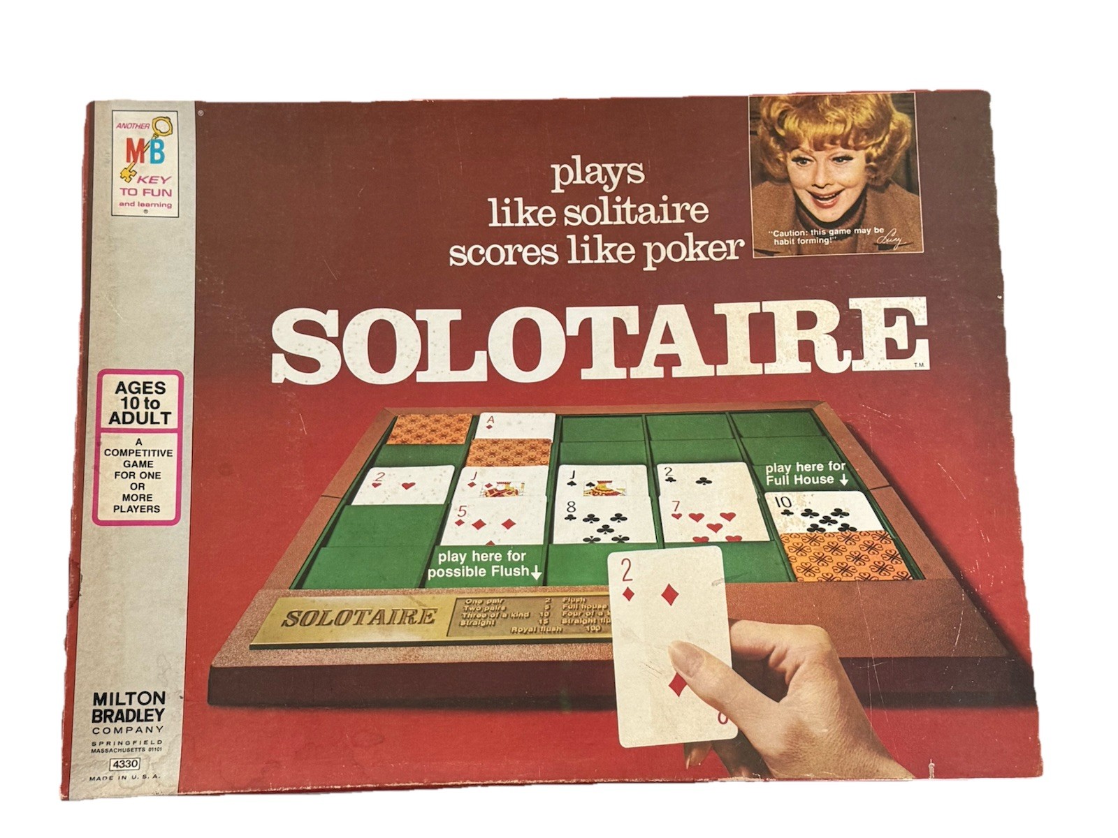 Vintage 1973 New Sealed SOLOTAIRE Solitaire Game ~ Milton Bradley Lucille Ball