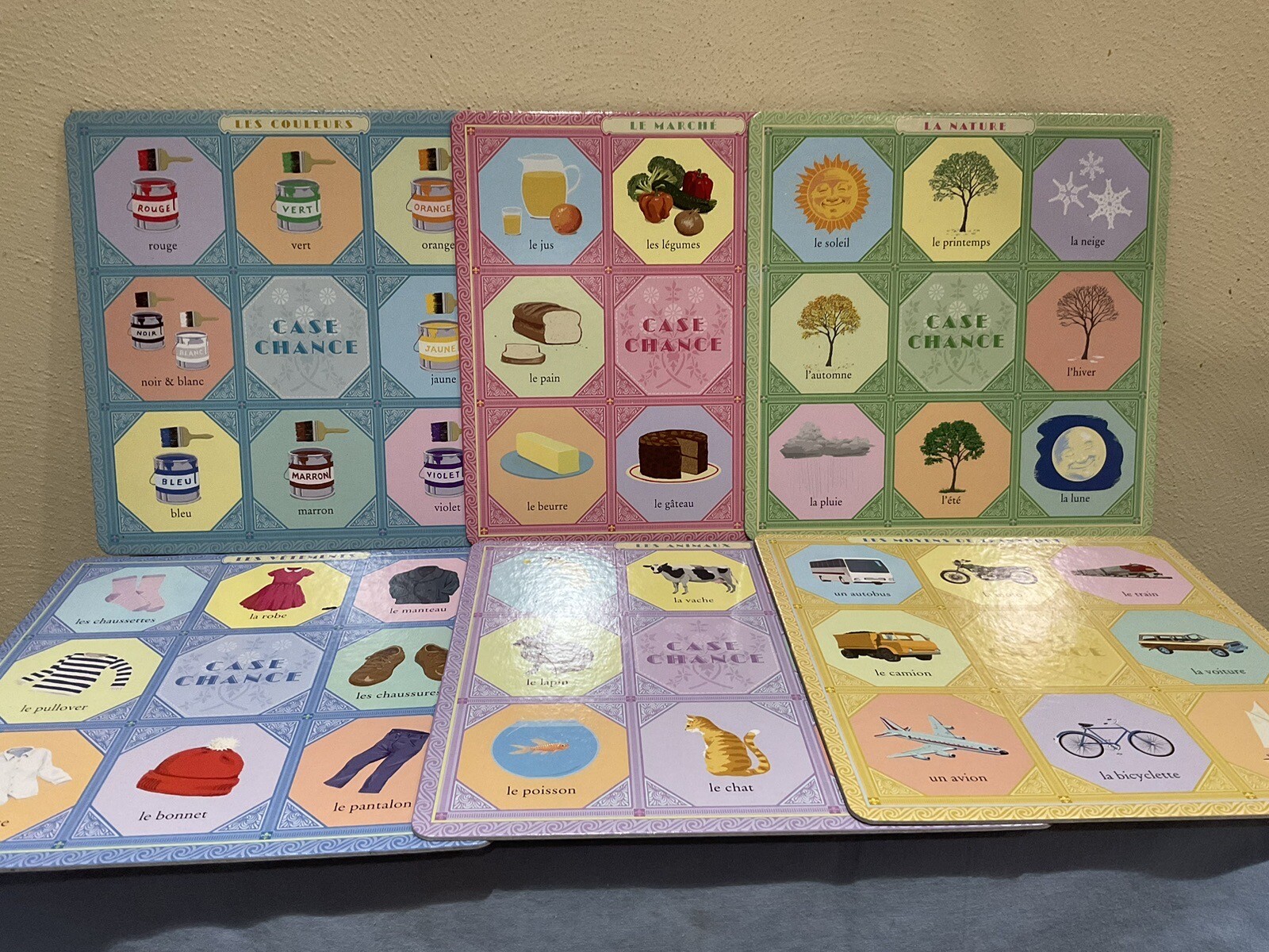VTG. 2007 EEBOO FRENCH BINGO LOTTO EDUCATIONAL GAME, 3 YEARS PLUS, HOMESCHOOL