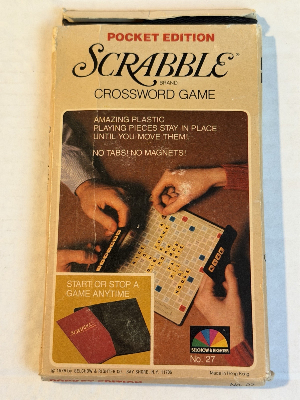 Scrabble Crossword Game Pocket Edition Travel Size 1978 Complete W/Box, Used